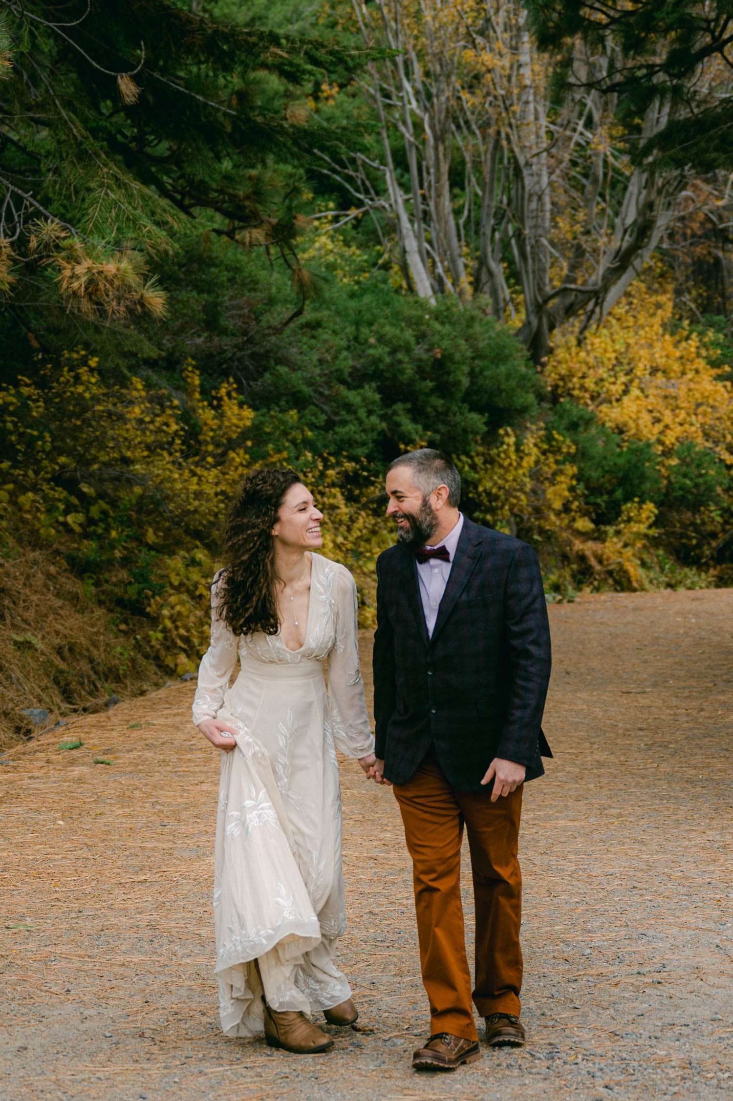 Lake Tahoe elopement photographer, photo of couple holding hands