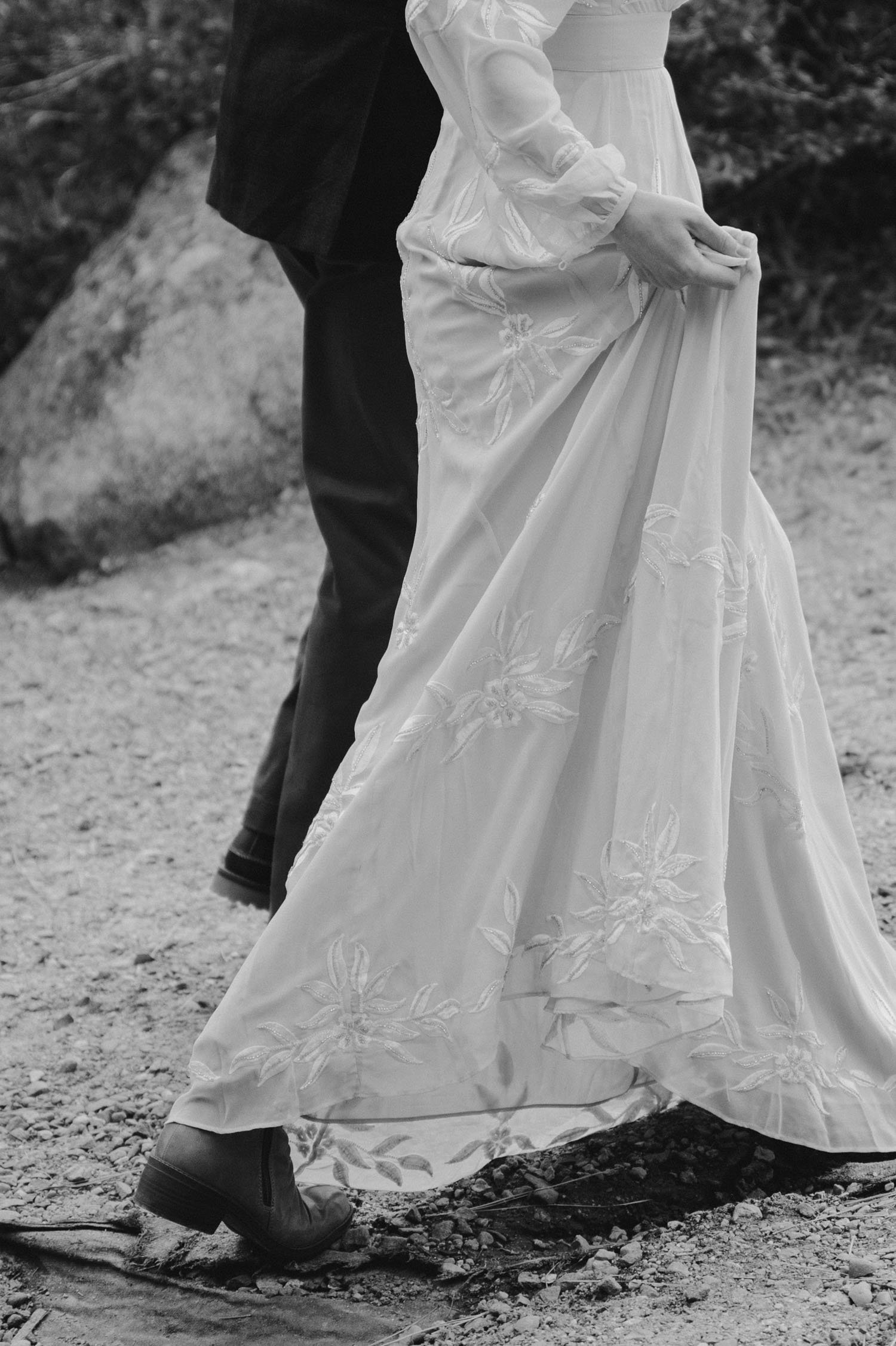 Lake Tahoe elopement photographer, photo of brides dress