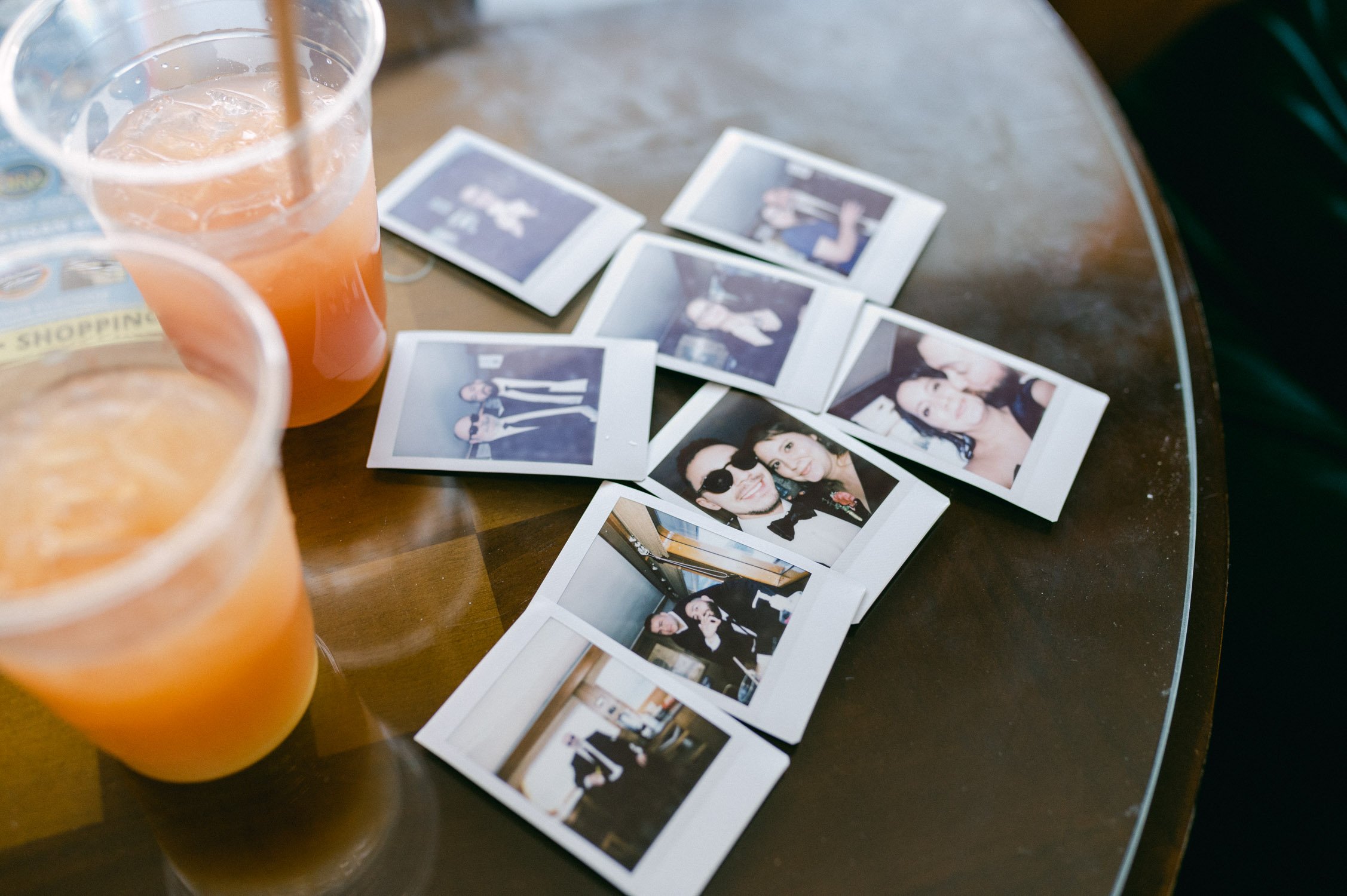 Tahoe Bleu Wave Wedding photo of Polaroids and cocktails 