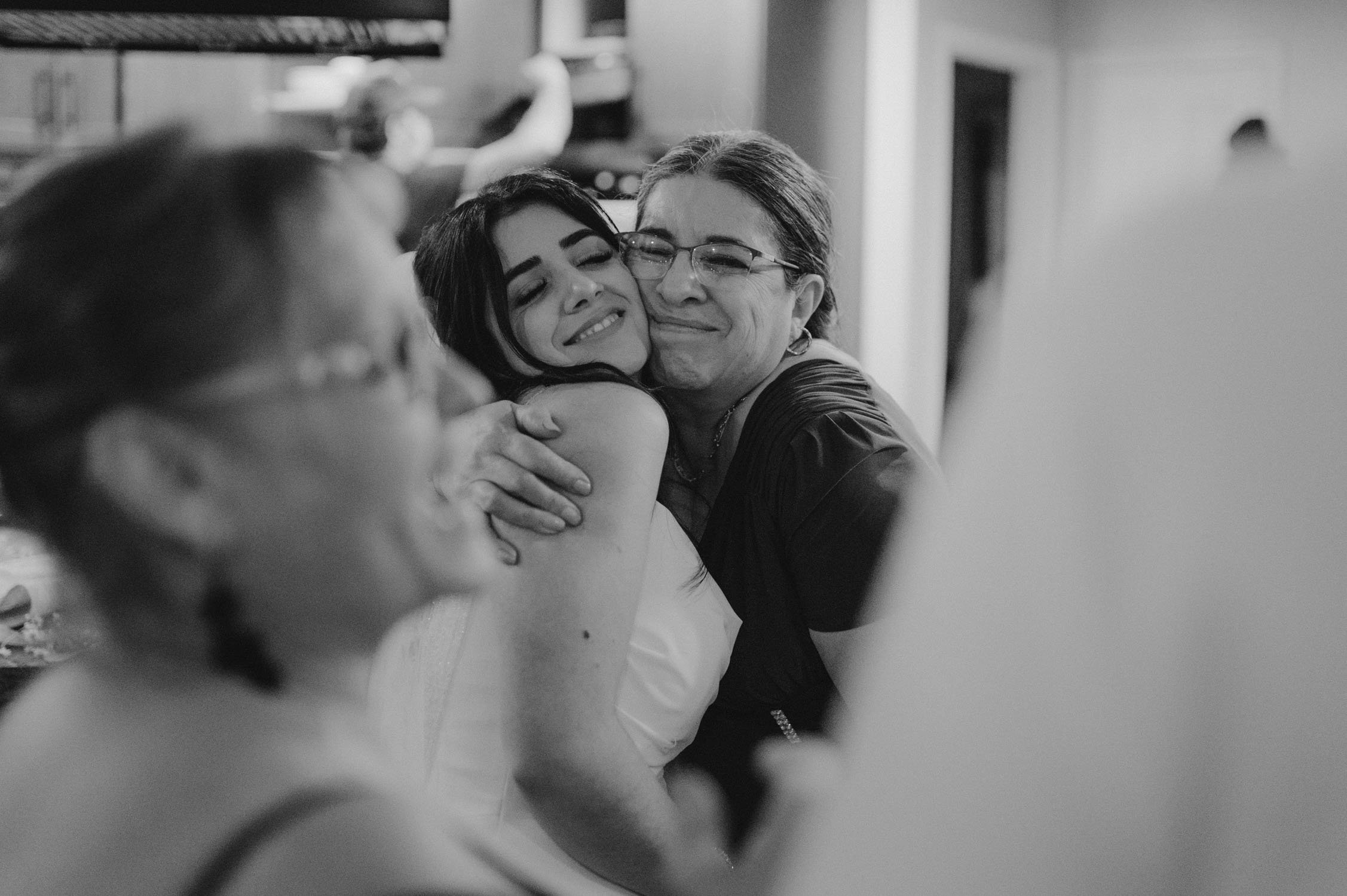 Tahoe Bleu Wave Wedding photo of bride hugging her mom