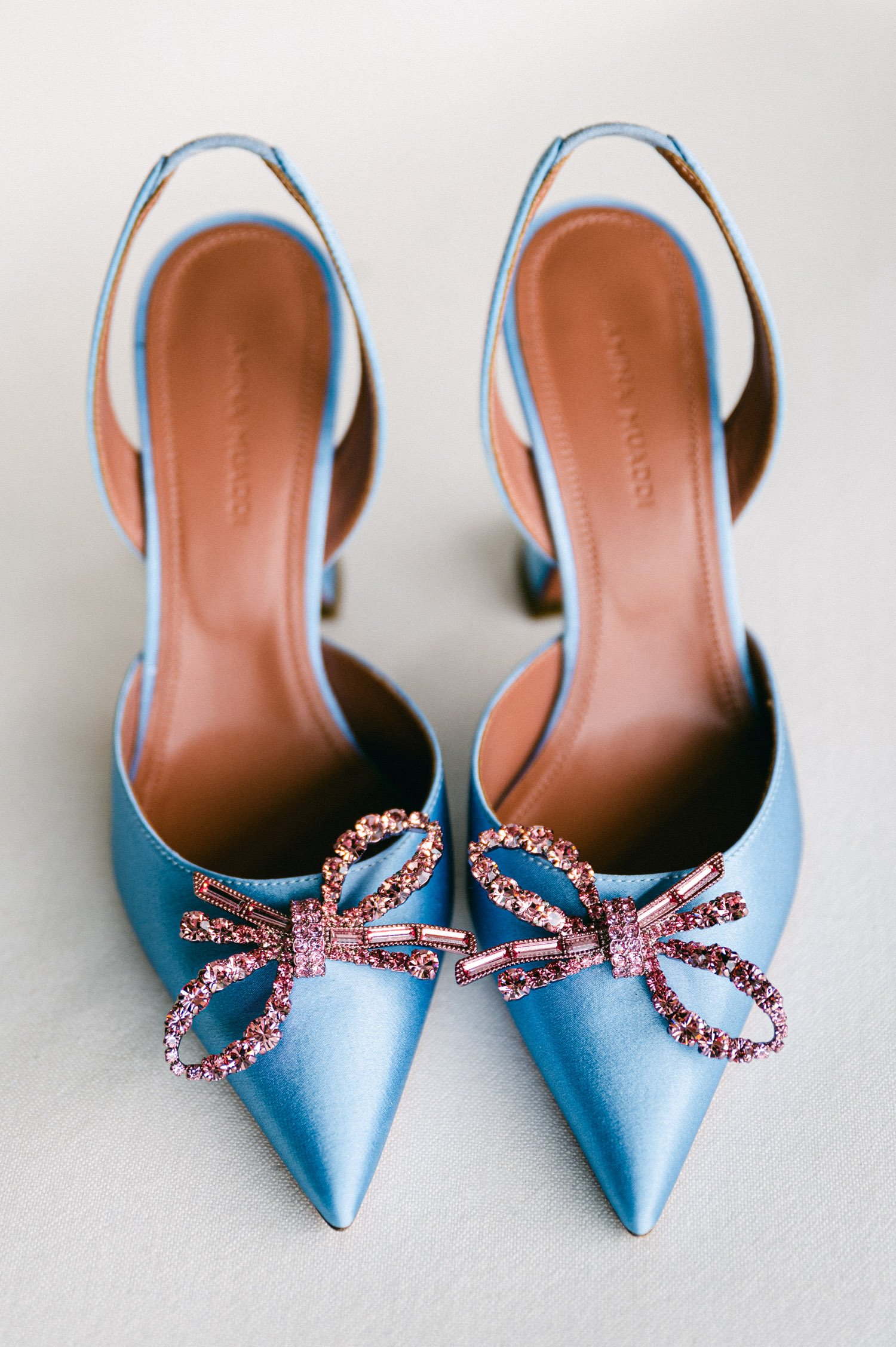 Edgewood Tahoe wedding photos, photo of blue wedding shoes with a crystal bow