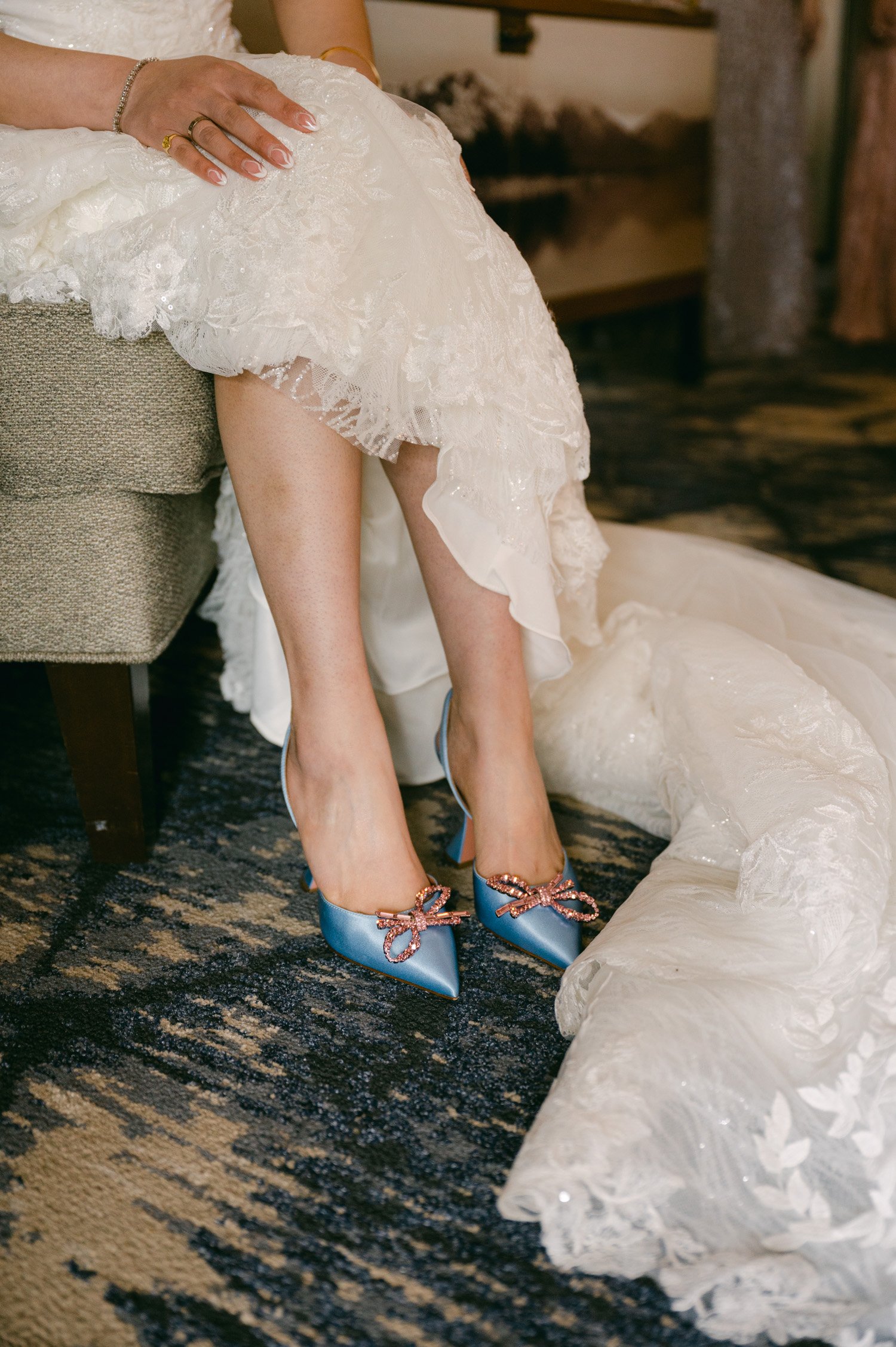 Edgewood Wedding photos, photo of Amina Muaddi wedding shoes