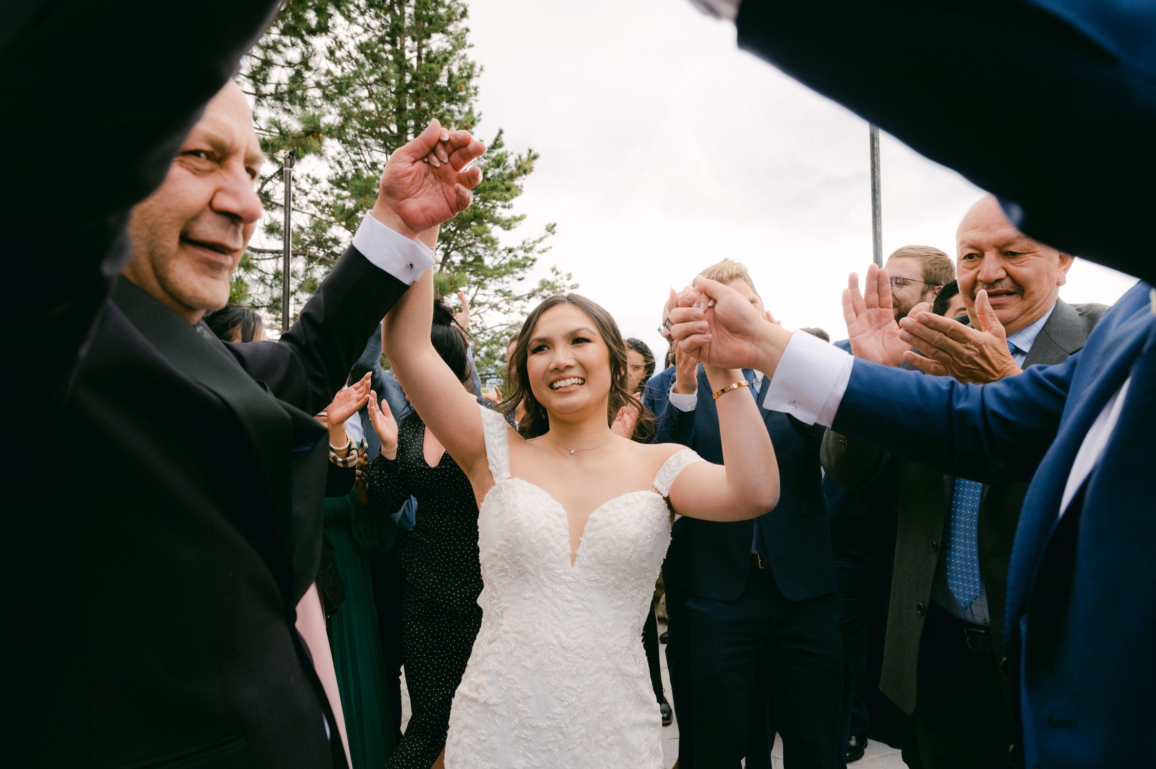 Edgewood Tahoe Wedding photos: photo of bride dancing with the zaffa drummers