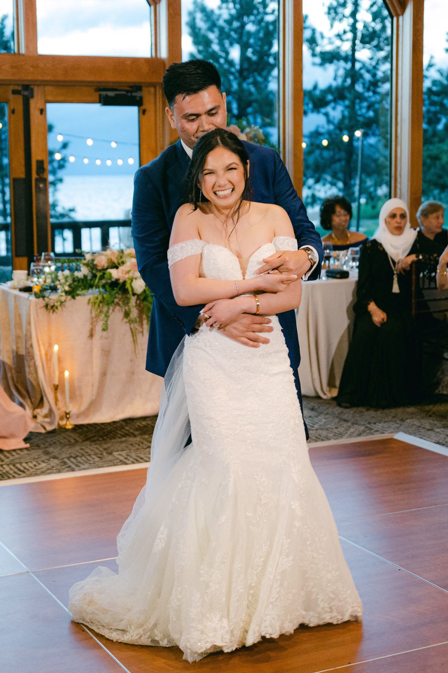 Edgewood Tahoe Wedding photos: photo of couple during their first dance