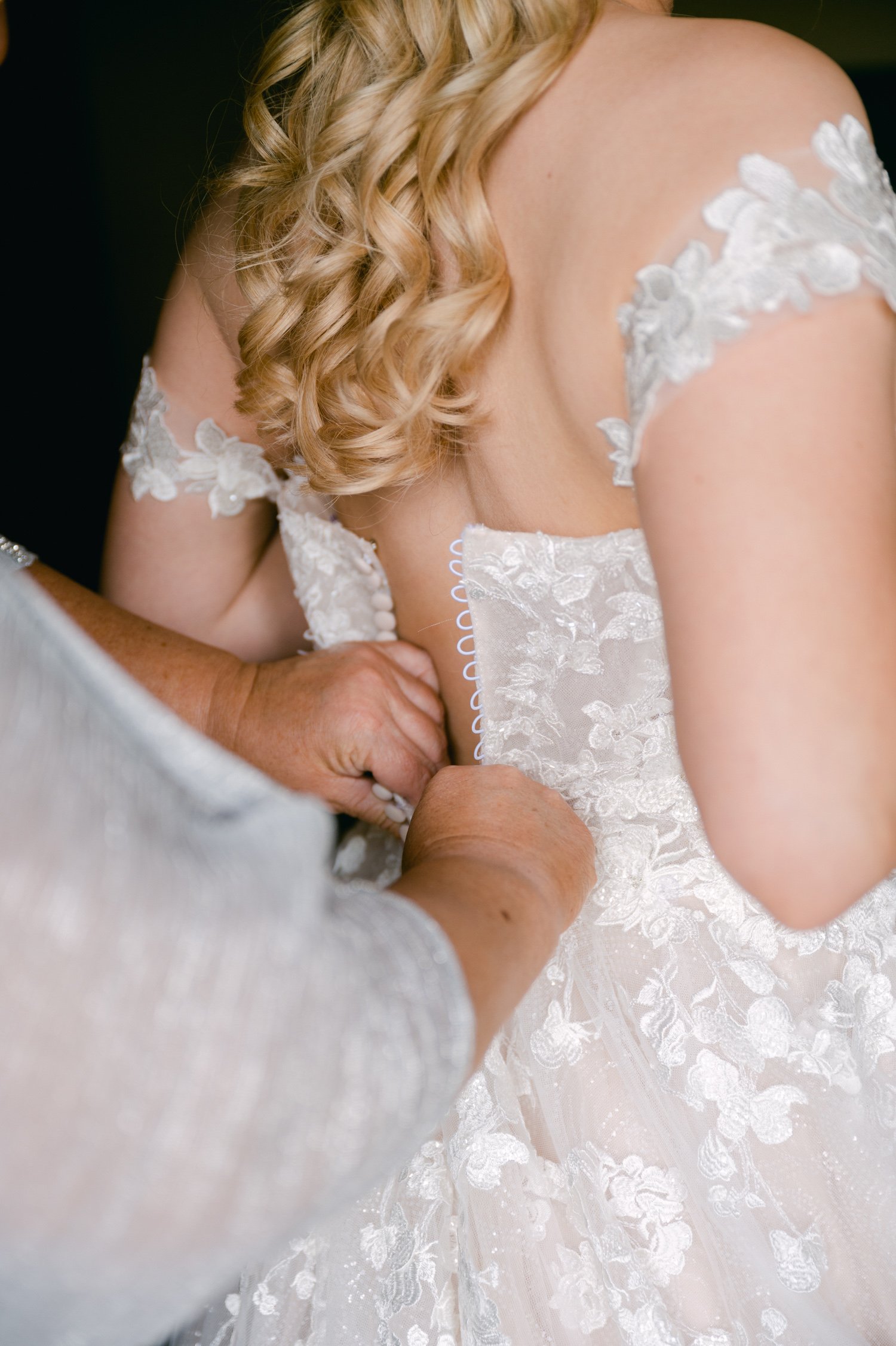 Lake Tahoe elopement, photo of wedding dress details
