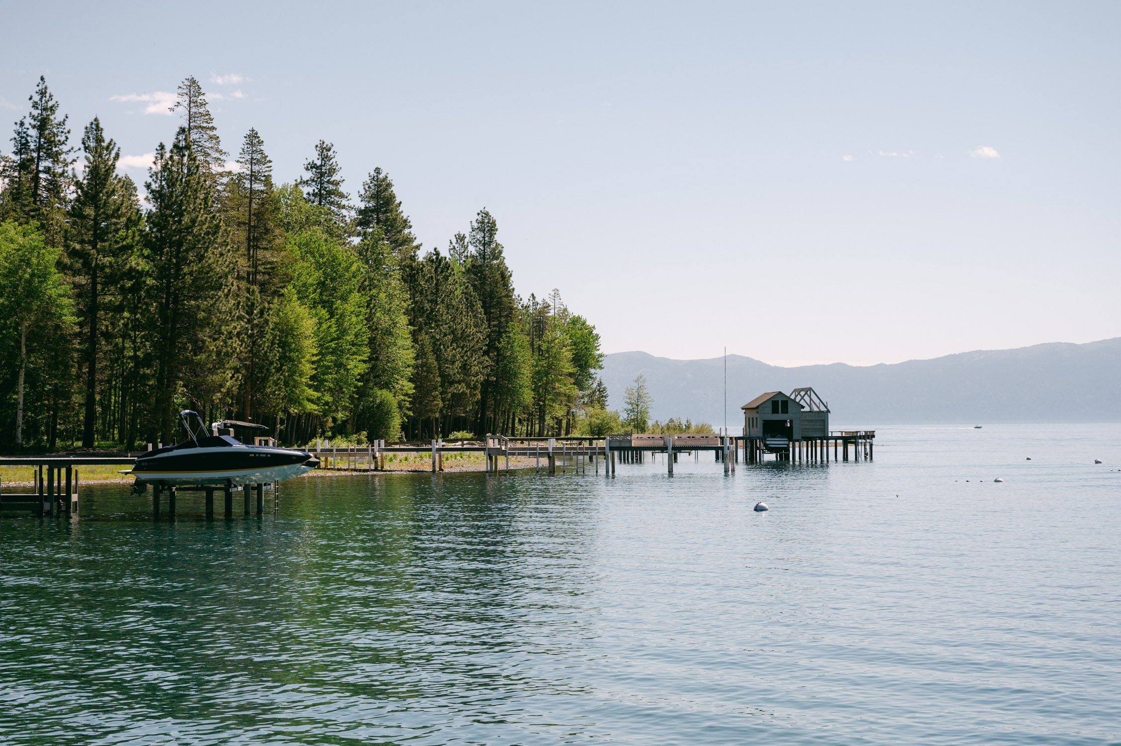 West Shore Private Estate Wedding, photo of Lake Tahoe from a dock