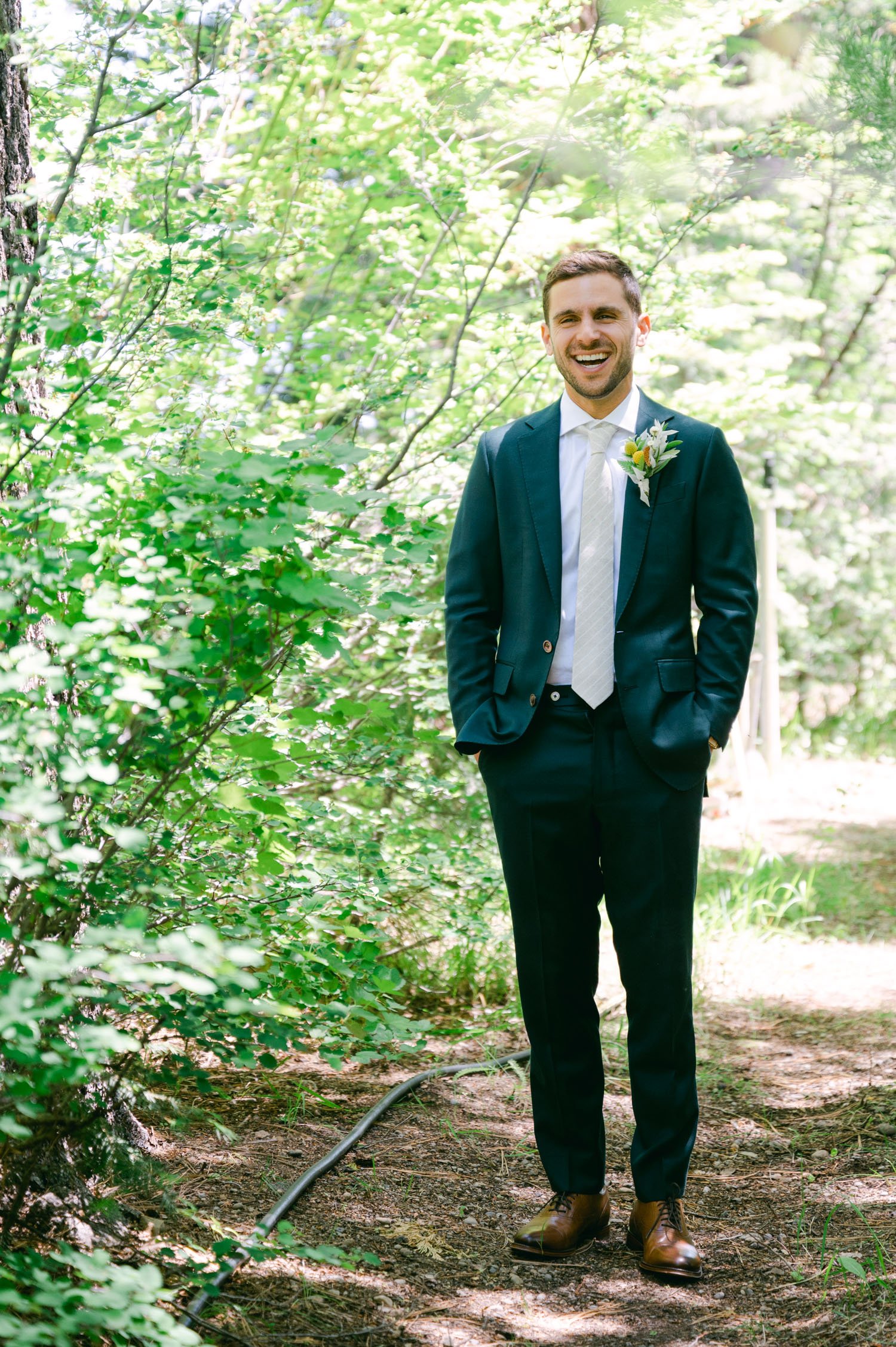 West Shore Private Estate Wedding, photo of groom during the first-look