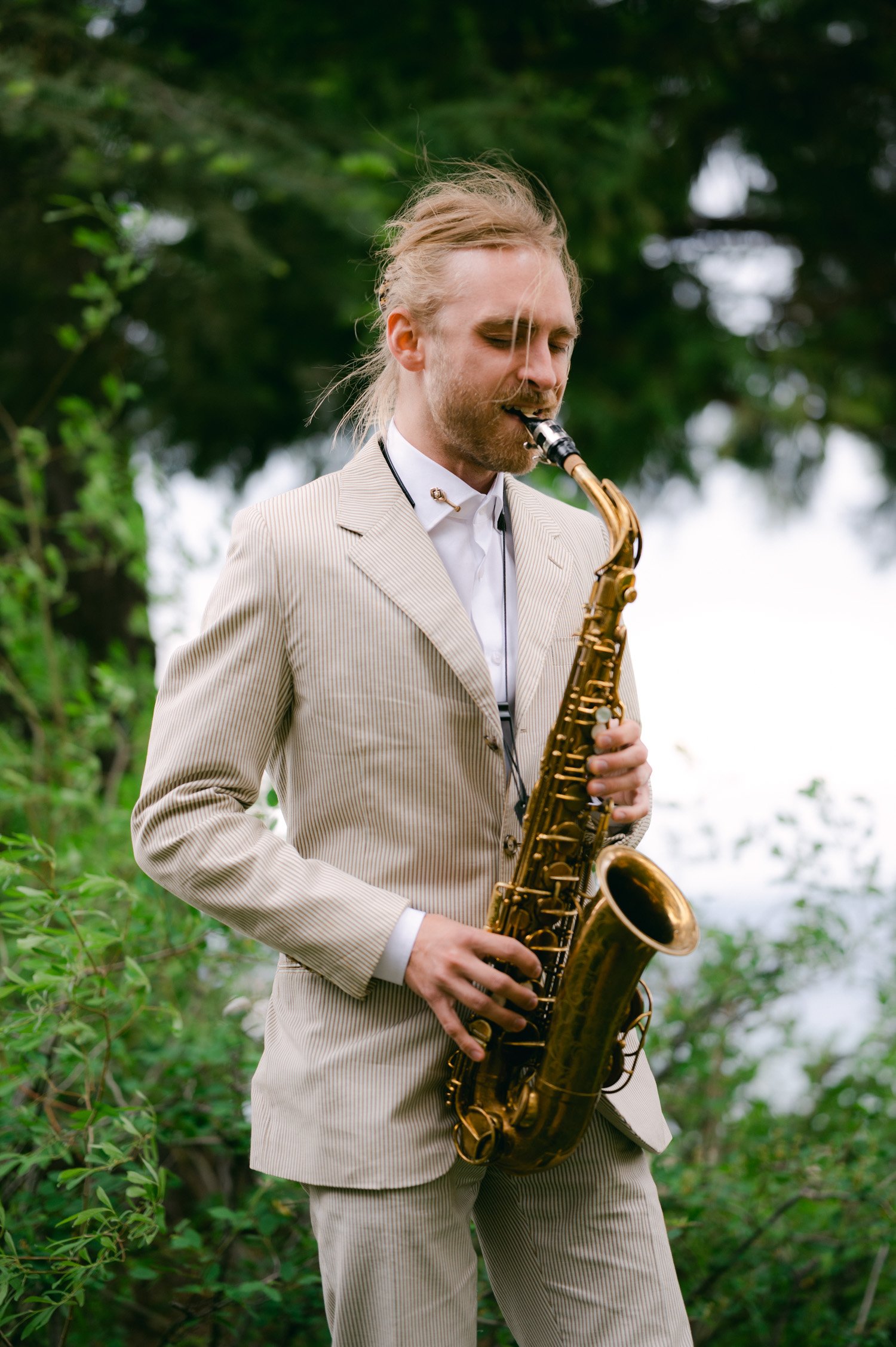 West Shore Private Estate Wedding, photo of sax player