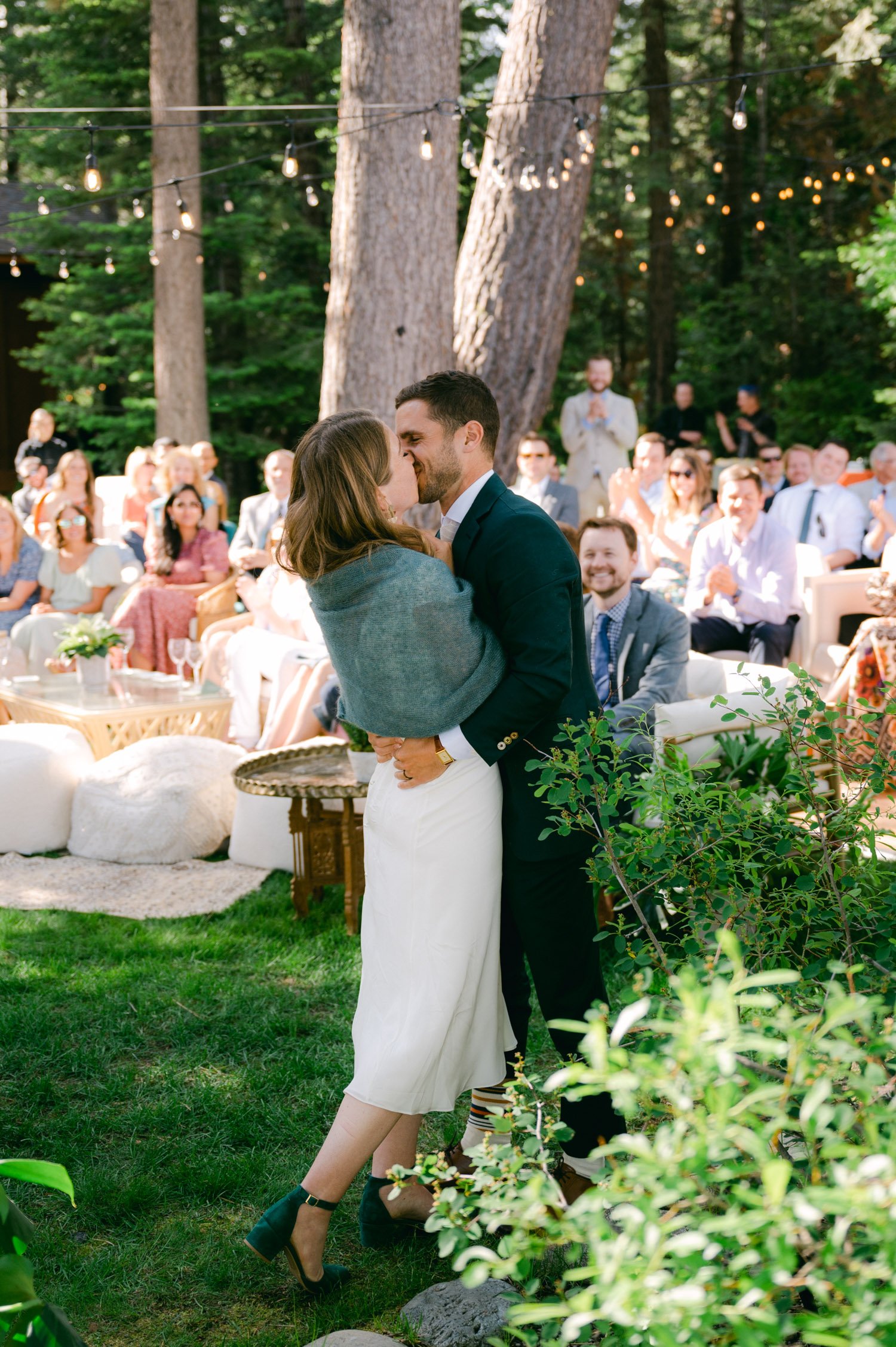 West Shore Private Estate Wedding, photo of couple's first kiss