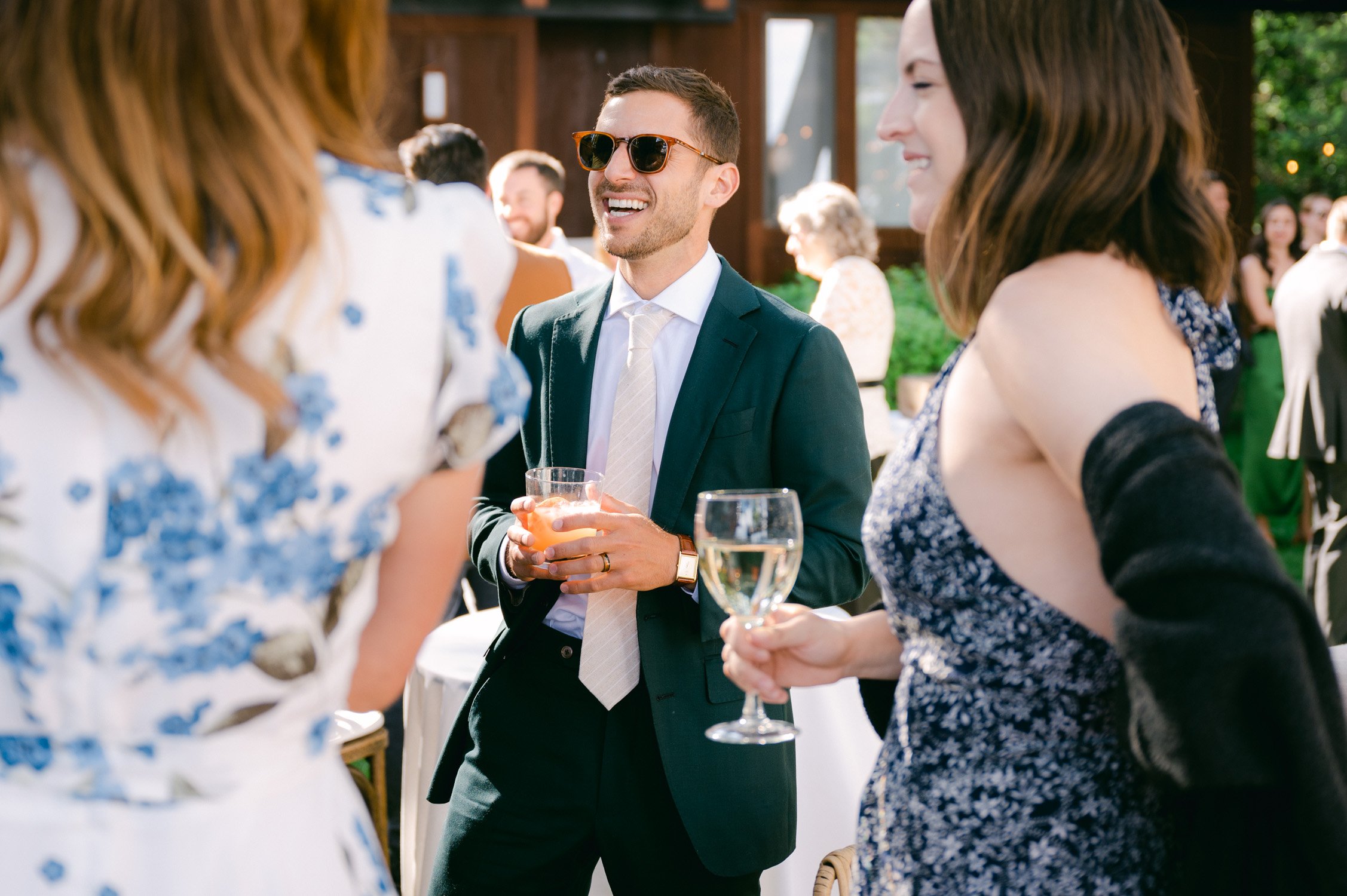 West Shore Private Estate Wedding, photo of groom during cocktail hour
