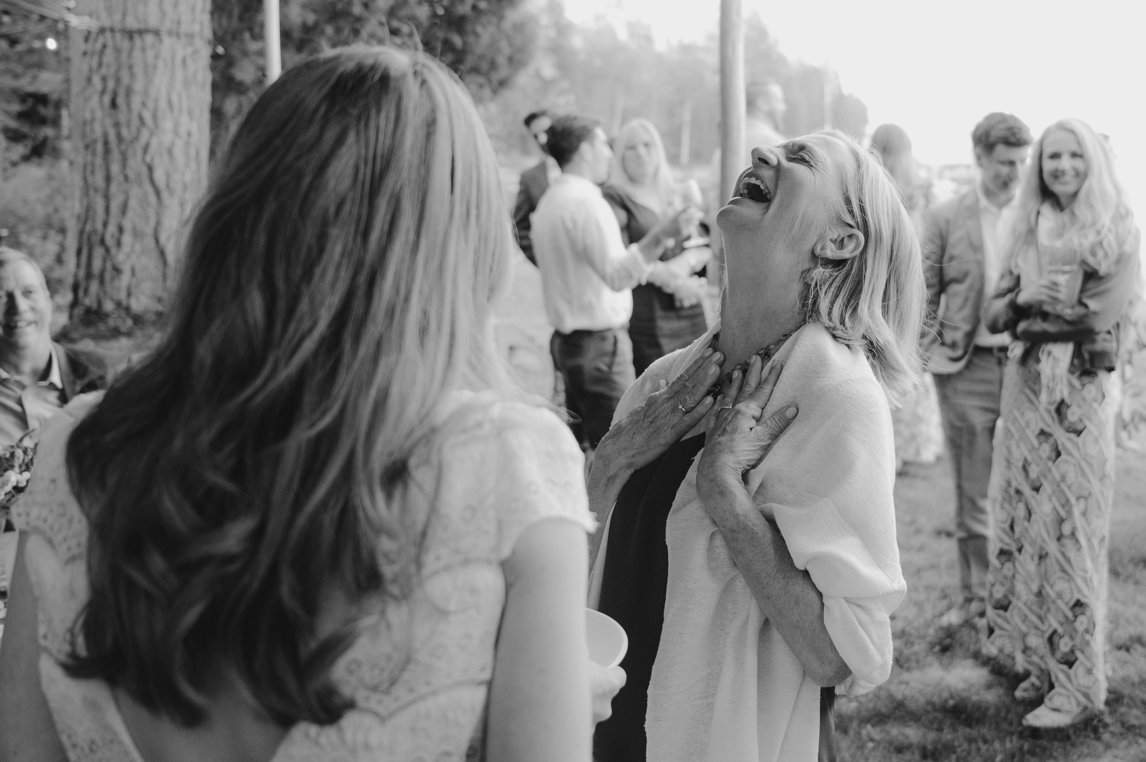 West Shore Private Estate Wedding, photo of mom being surprised on her daughters wedding day
