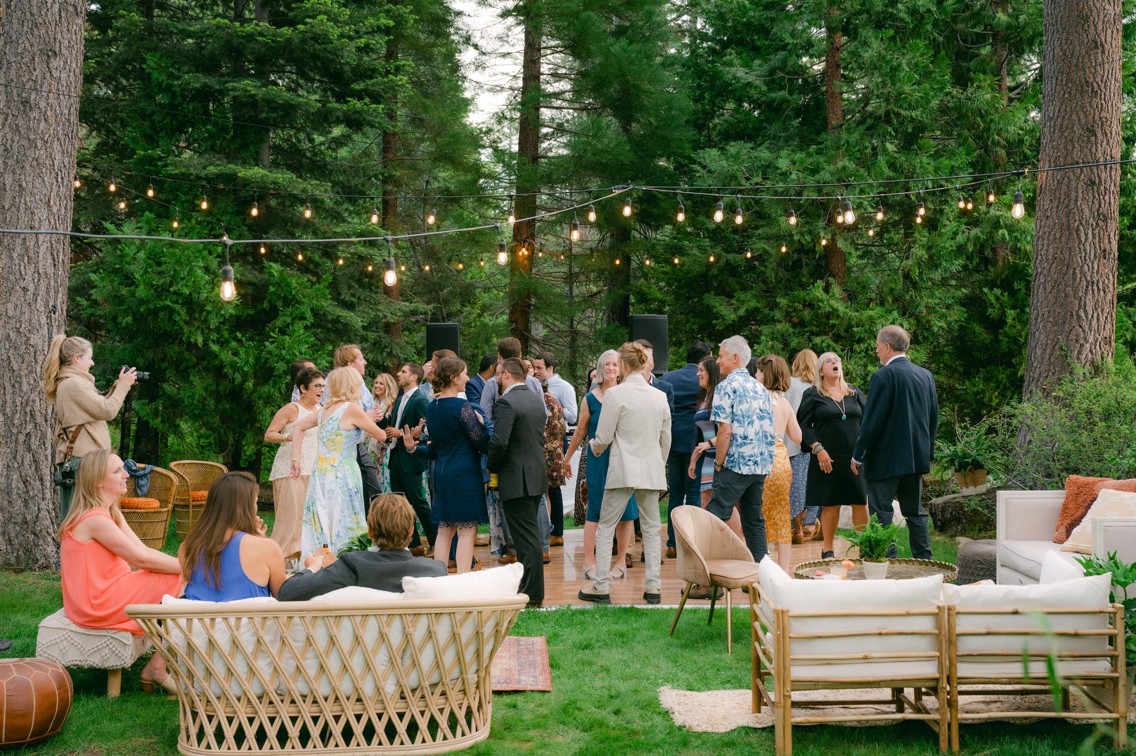 Private Estate Wedding reception photos of an outdoor dance floor