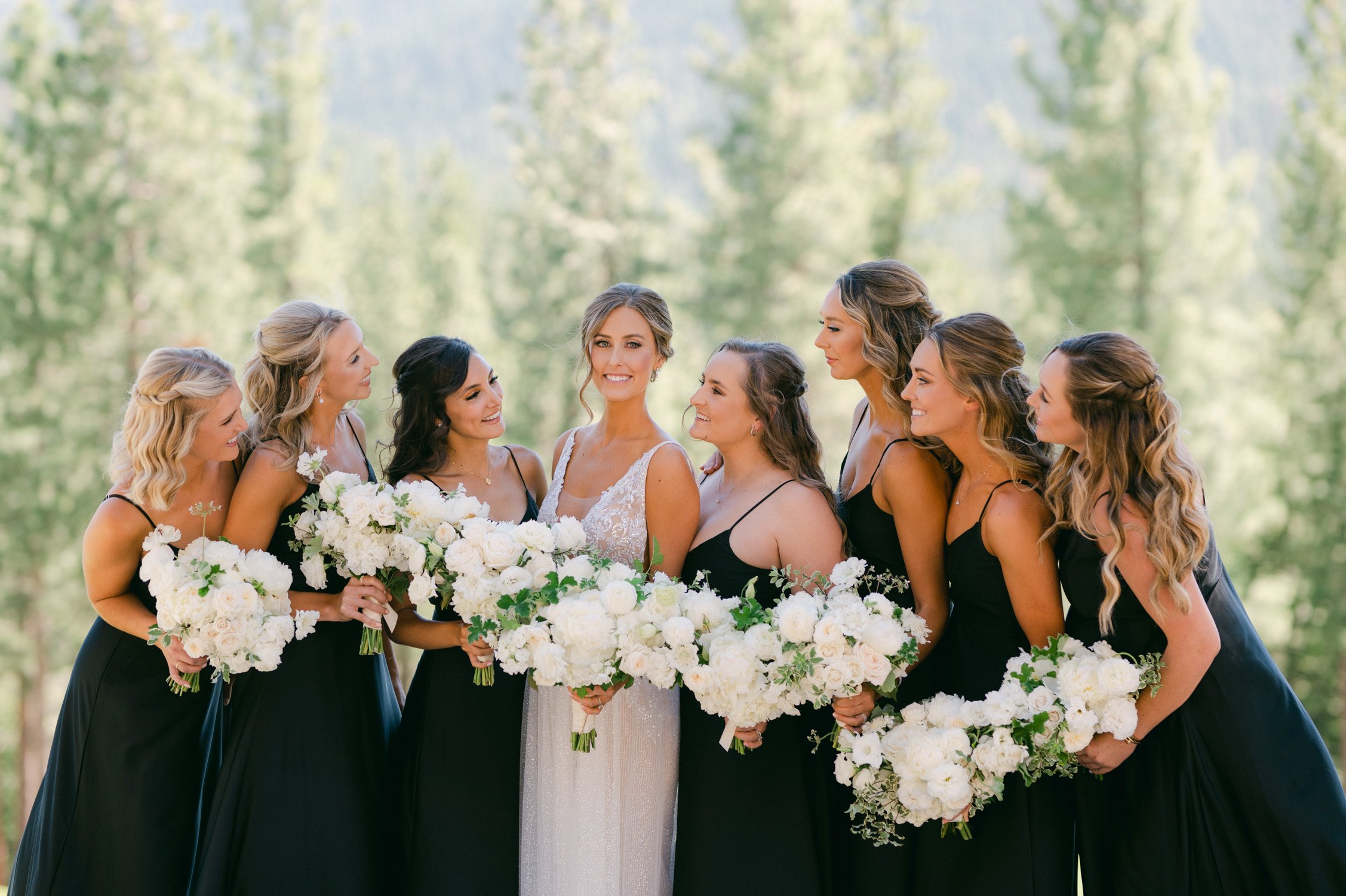 Martis Camp wedding, photo of bridesmaids 