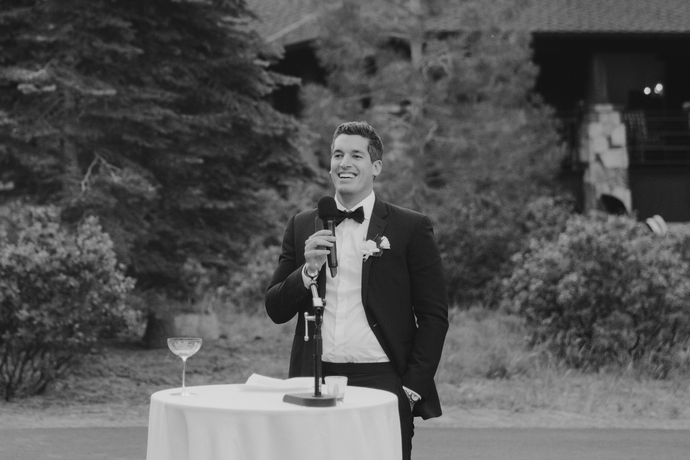 Martis Camp wedding photo of a classic cocktail hour