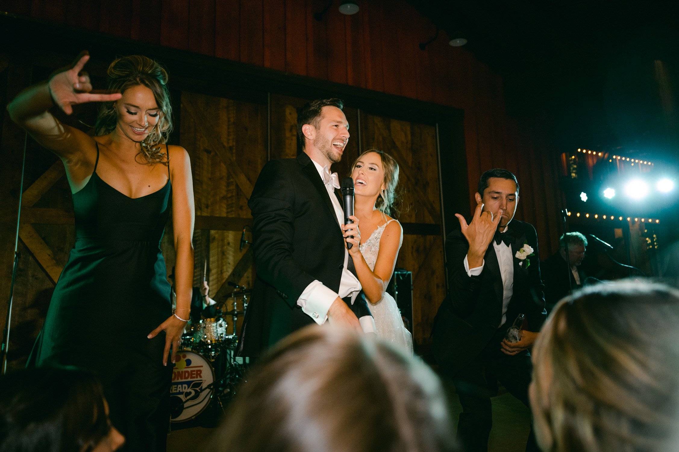 Martis camp wedding photo of couple partying 