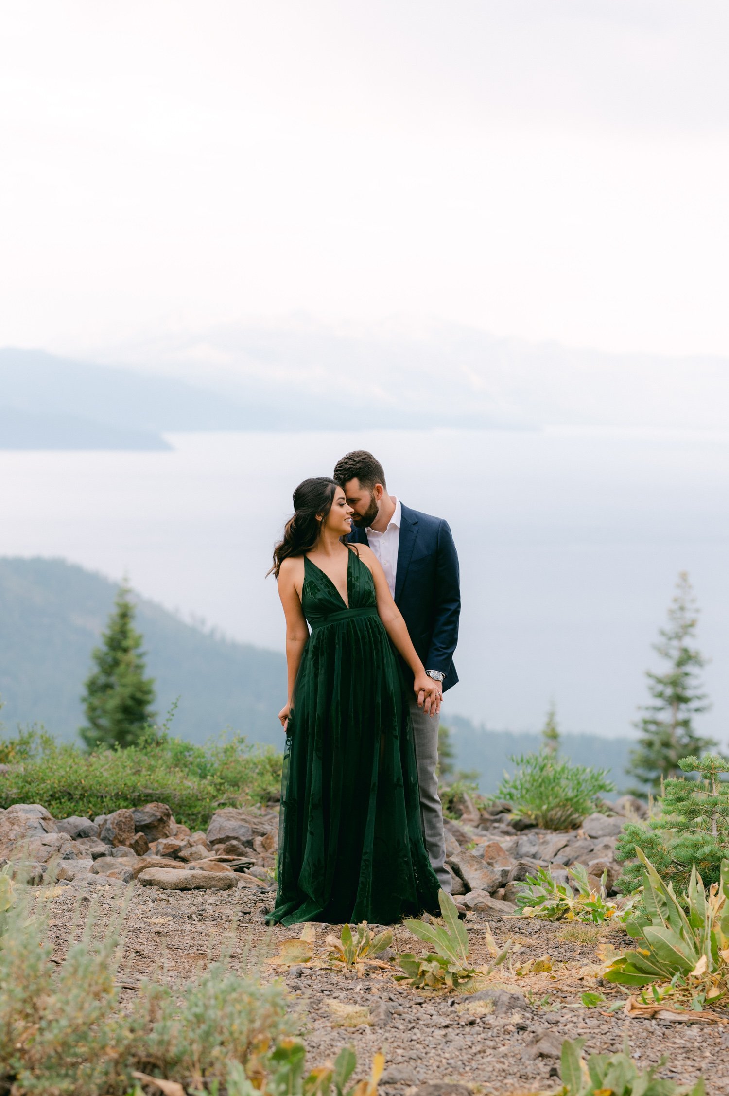 Lake Tahoe Engagement session, photo of couple at a tahoe overlook