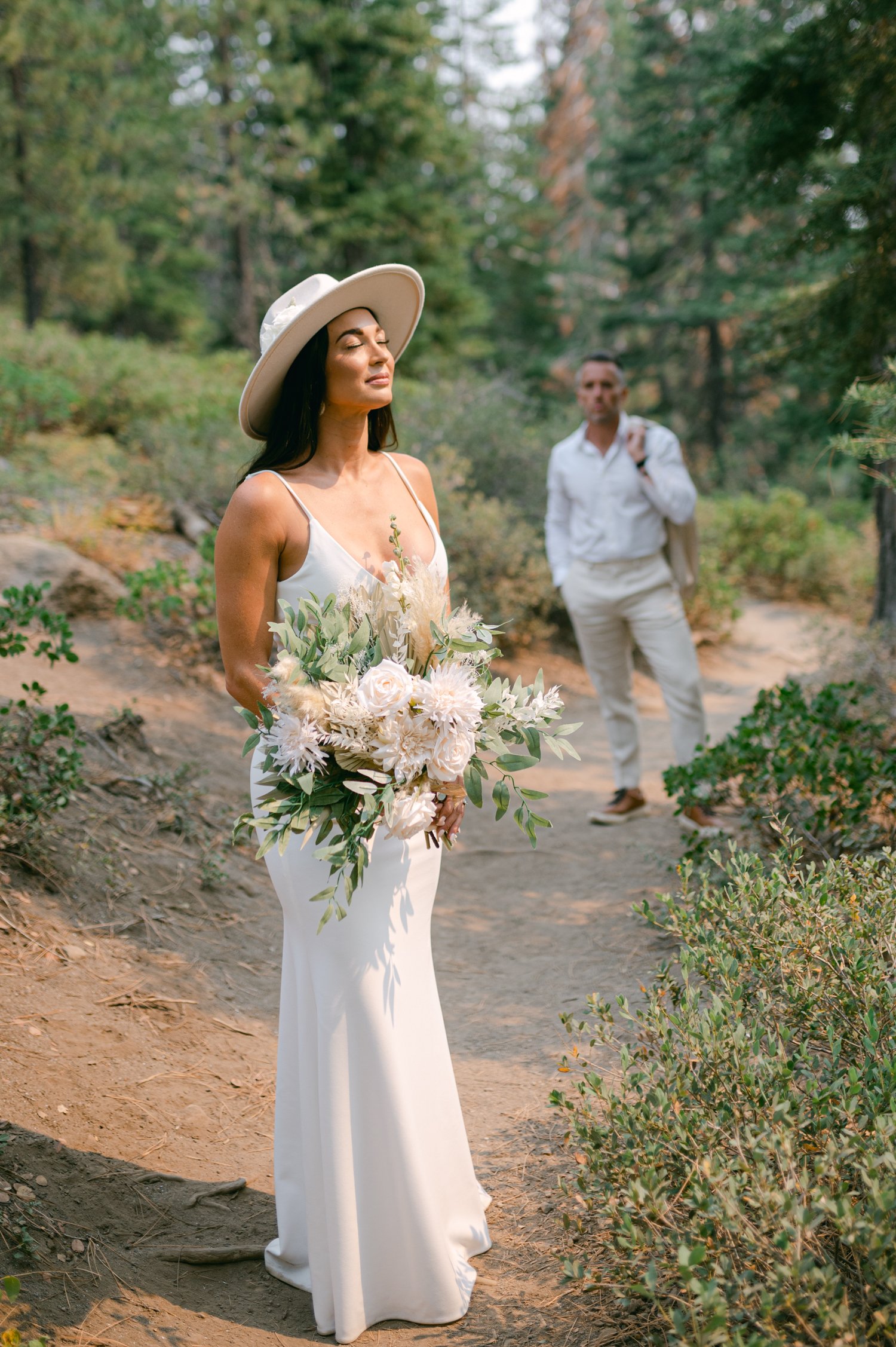 Lake Tahoe Yacht wedding, photo of bride enjoying some sun