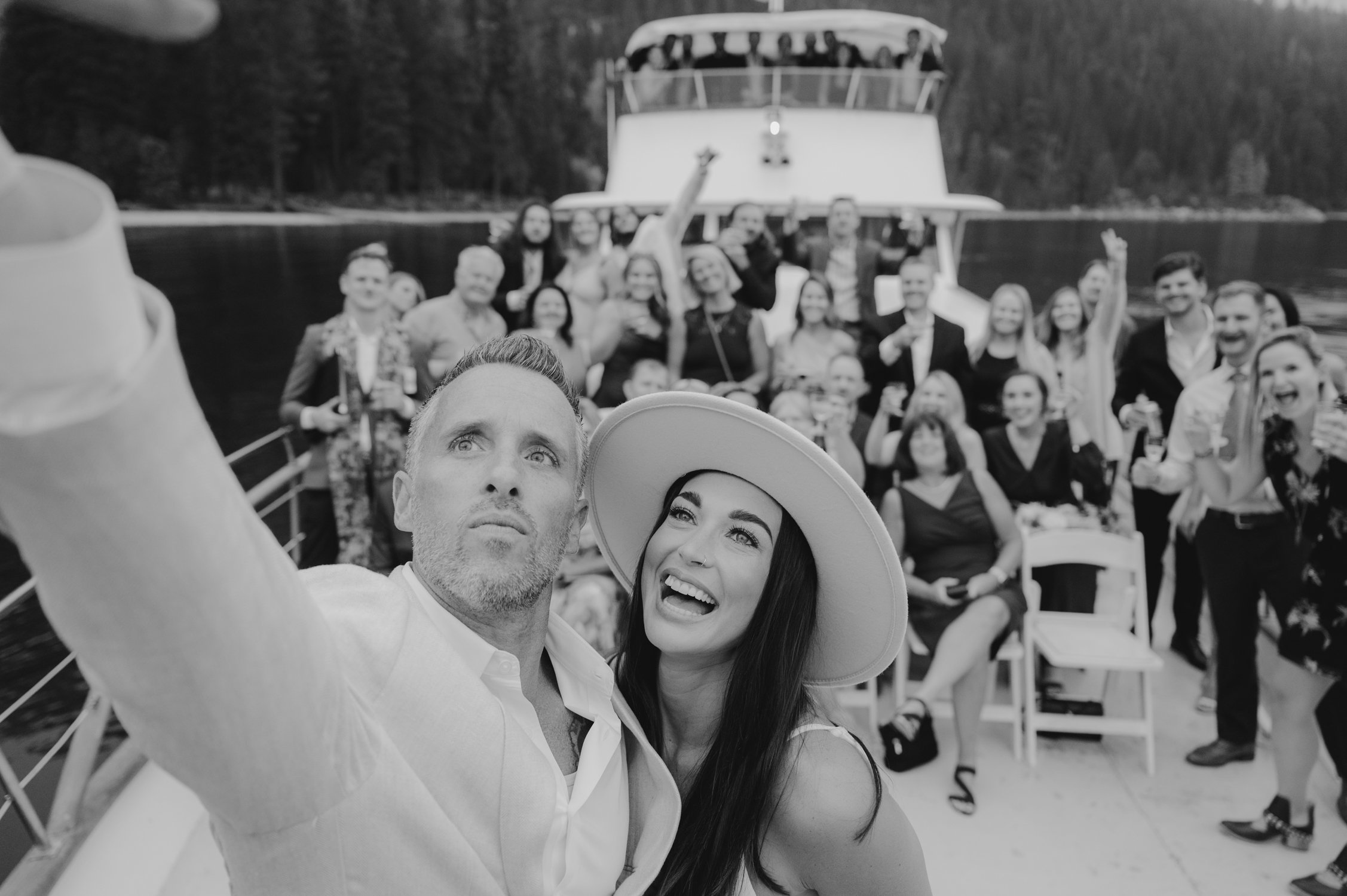 Lake Tahoe Yacht wedding, with a ceremony in front of Emerald Bay