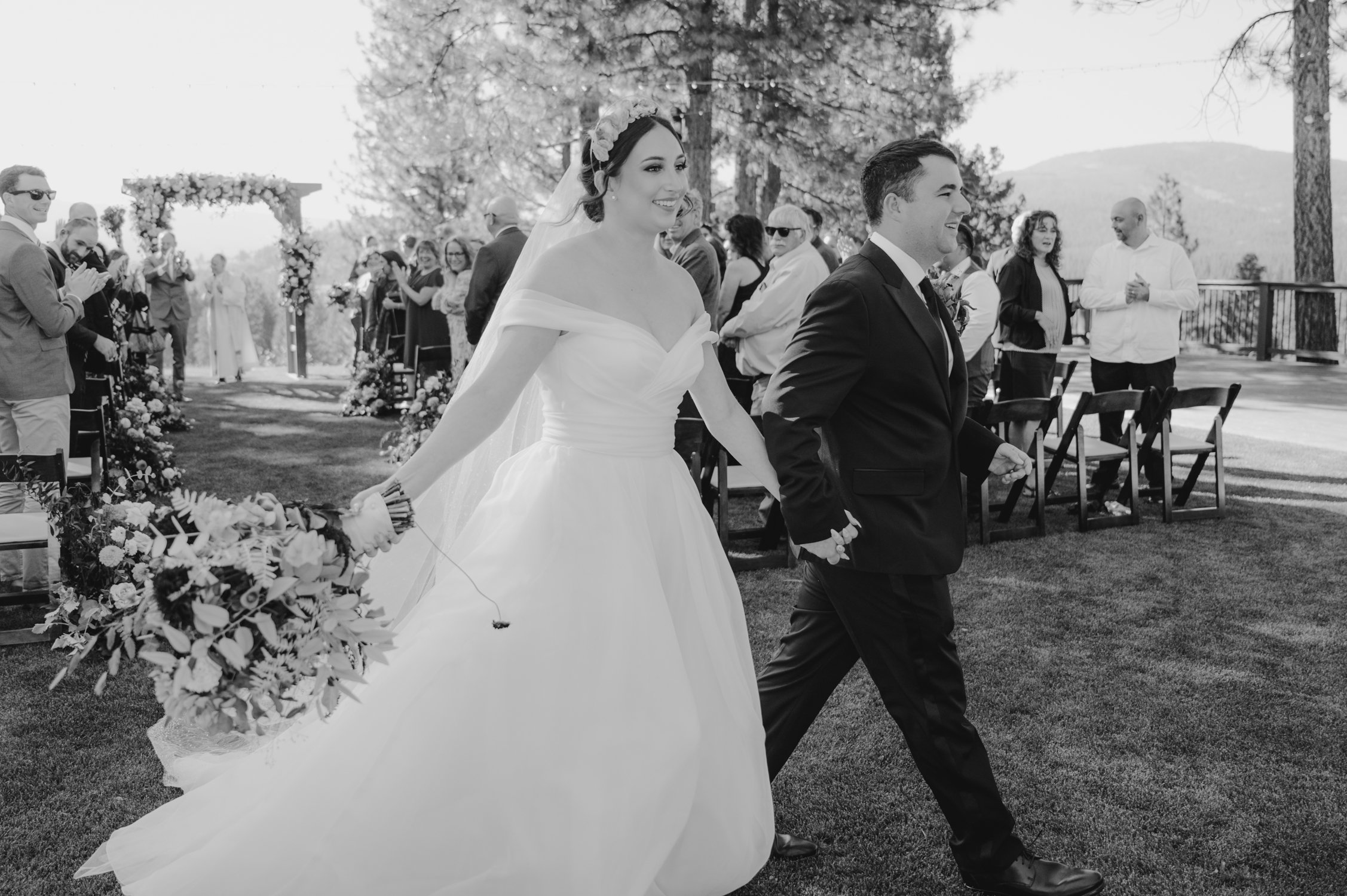 Nakoma Resort Wedding Photography, photo of couple walking down the aisle 