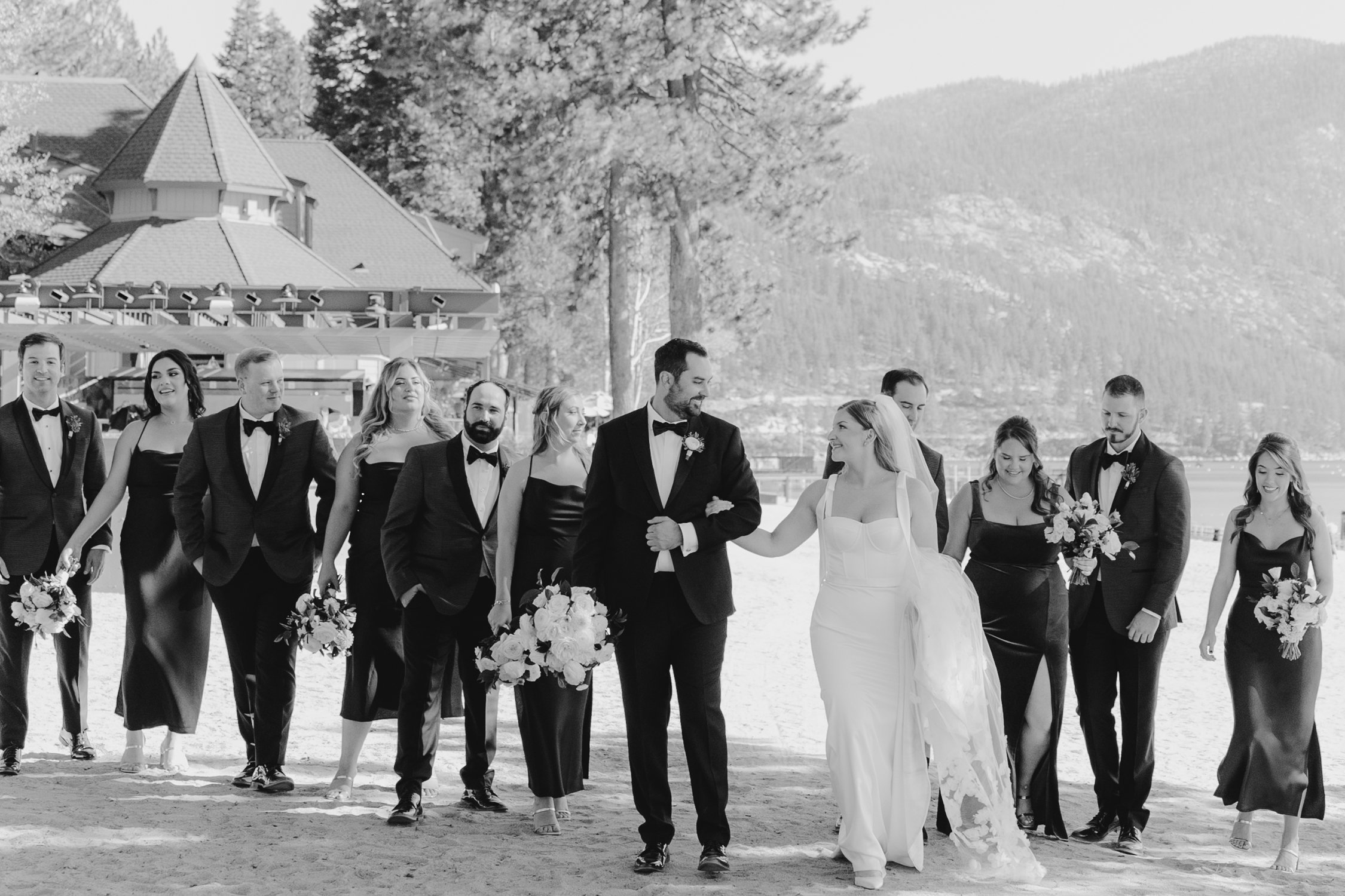 Hyatt Lake Tahoe wedding, photo of bridal party