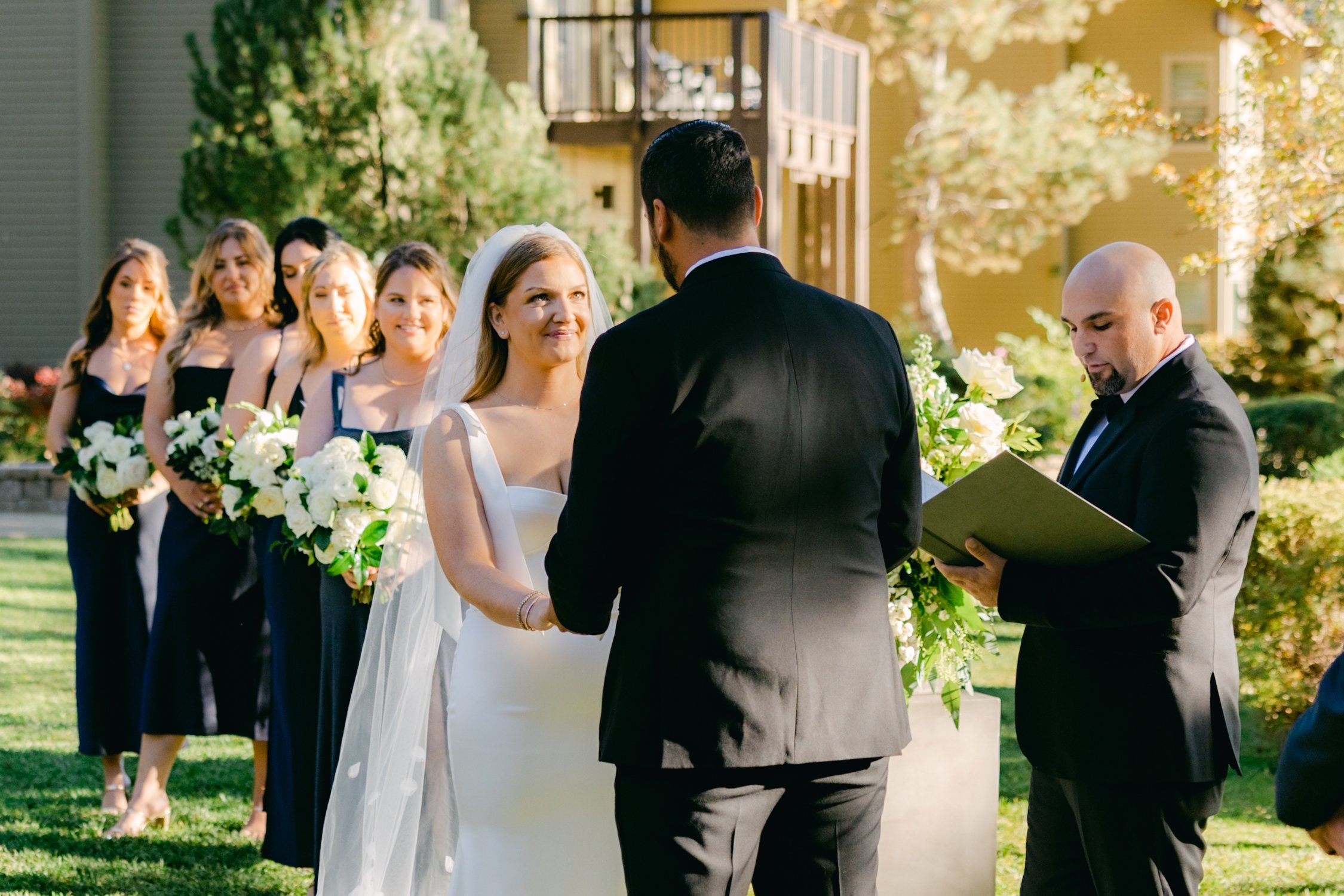 Hyatt Lake Tahoe wedding, photo of bride during her ceremony 