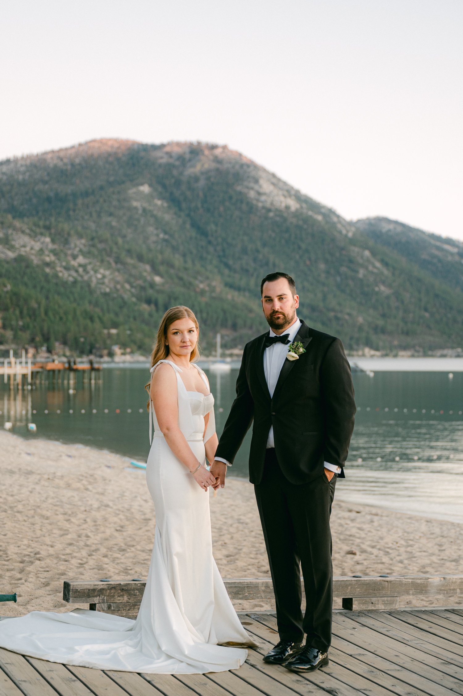 Hyatt Lake Tahoe Wedding, photo of a couple during their sunset photos by Lake Tahoe