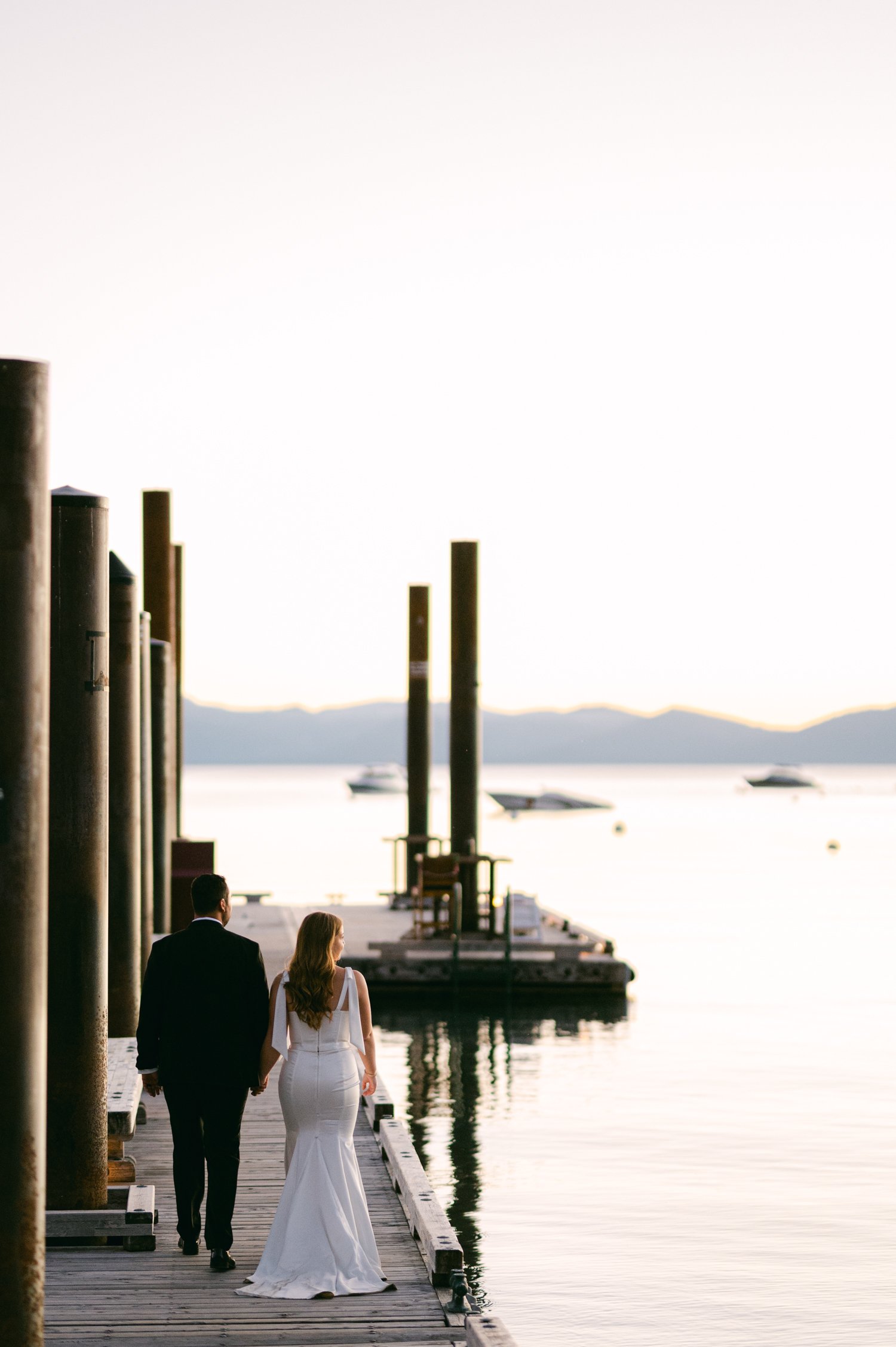 Hyatt Lake Tahoe Wedding, photo of a couple during their sunset photos by Lake Tahoe
