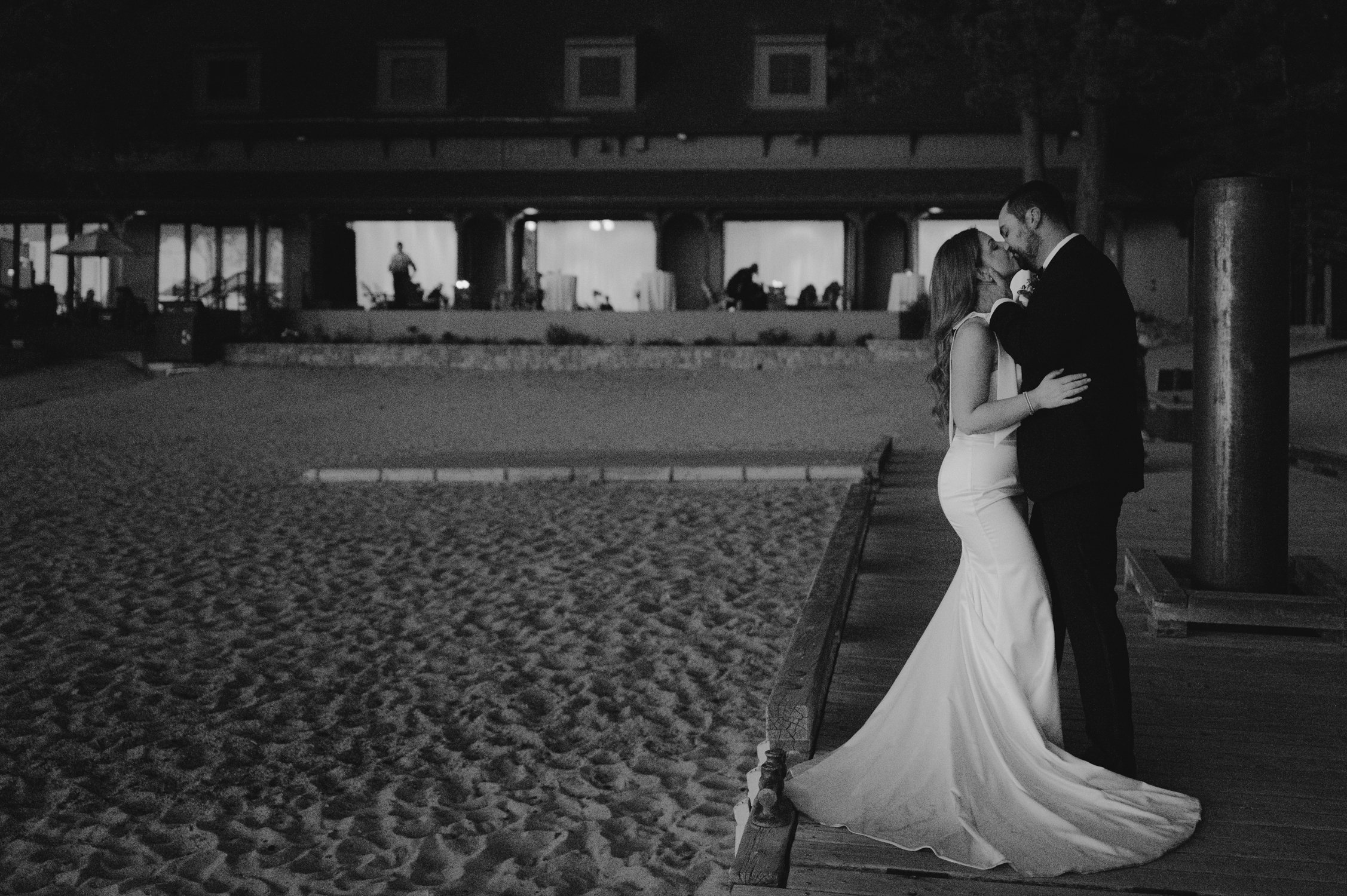 Hyatt Lake Tahoe Wedding, photo of couple in front of the venue