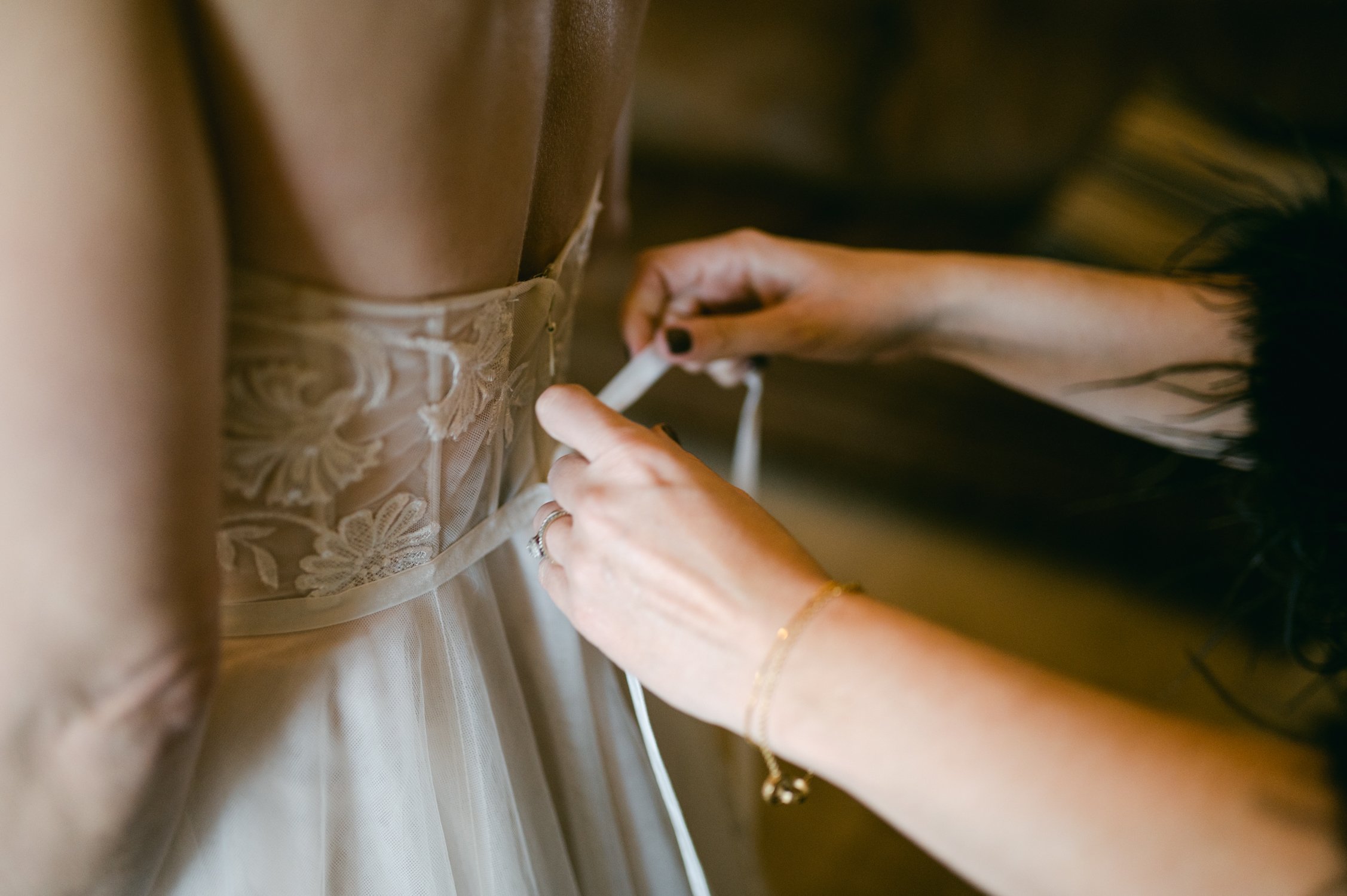 An elopement during a historic winter in tahoe, photo of bride's dress