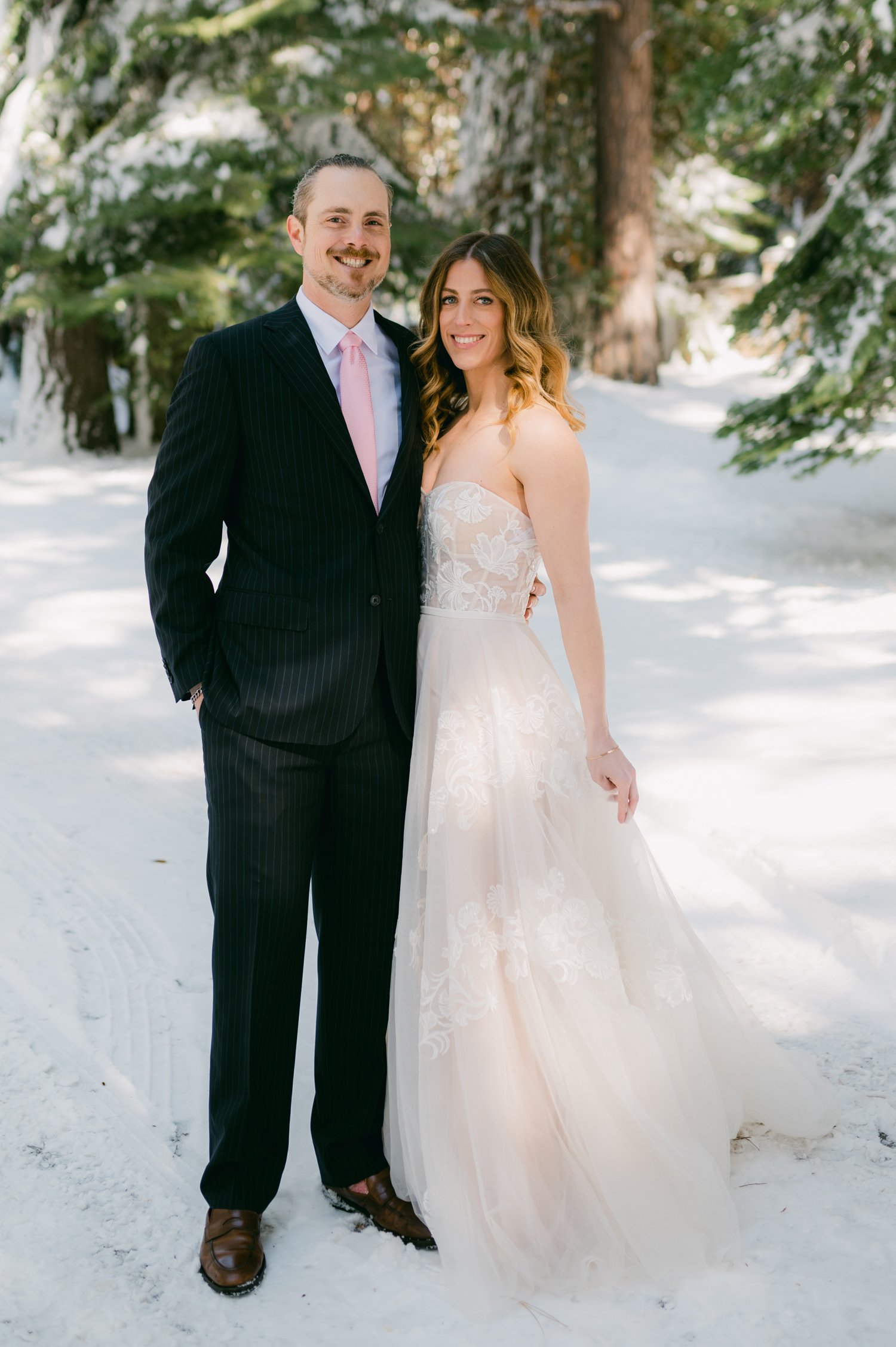 An elopement during a historic winter in tahoe, photo of couple