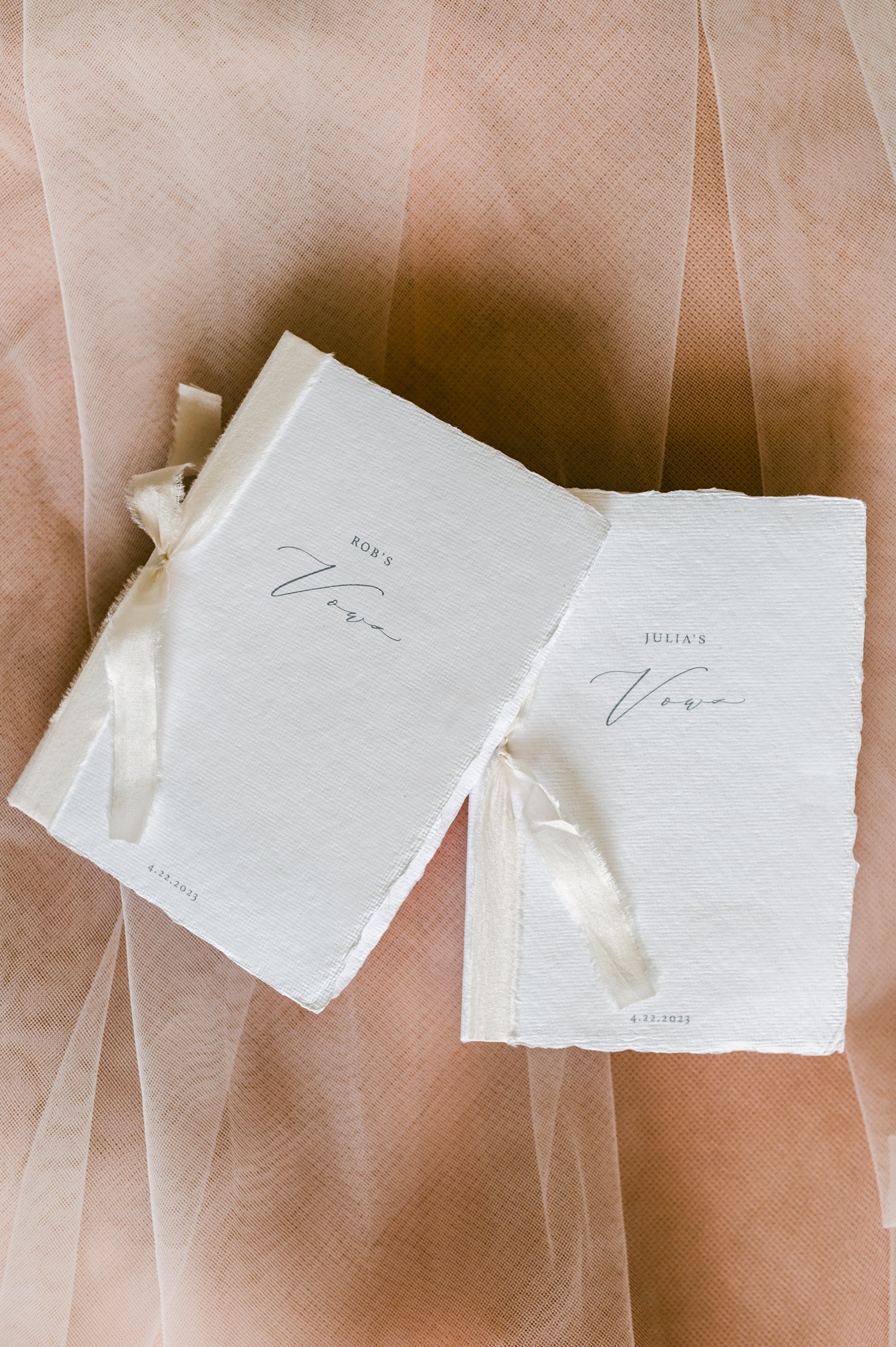Pebble Beach Resort wedding, photo of white wedding vow books