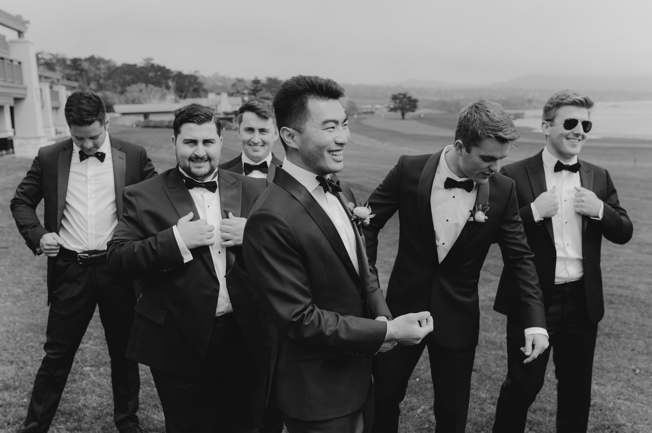 Pebble Beach Resort wedding, photo of groom and his friends