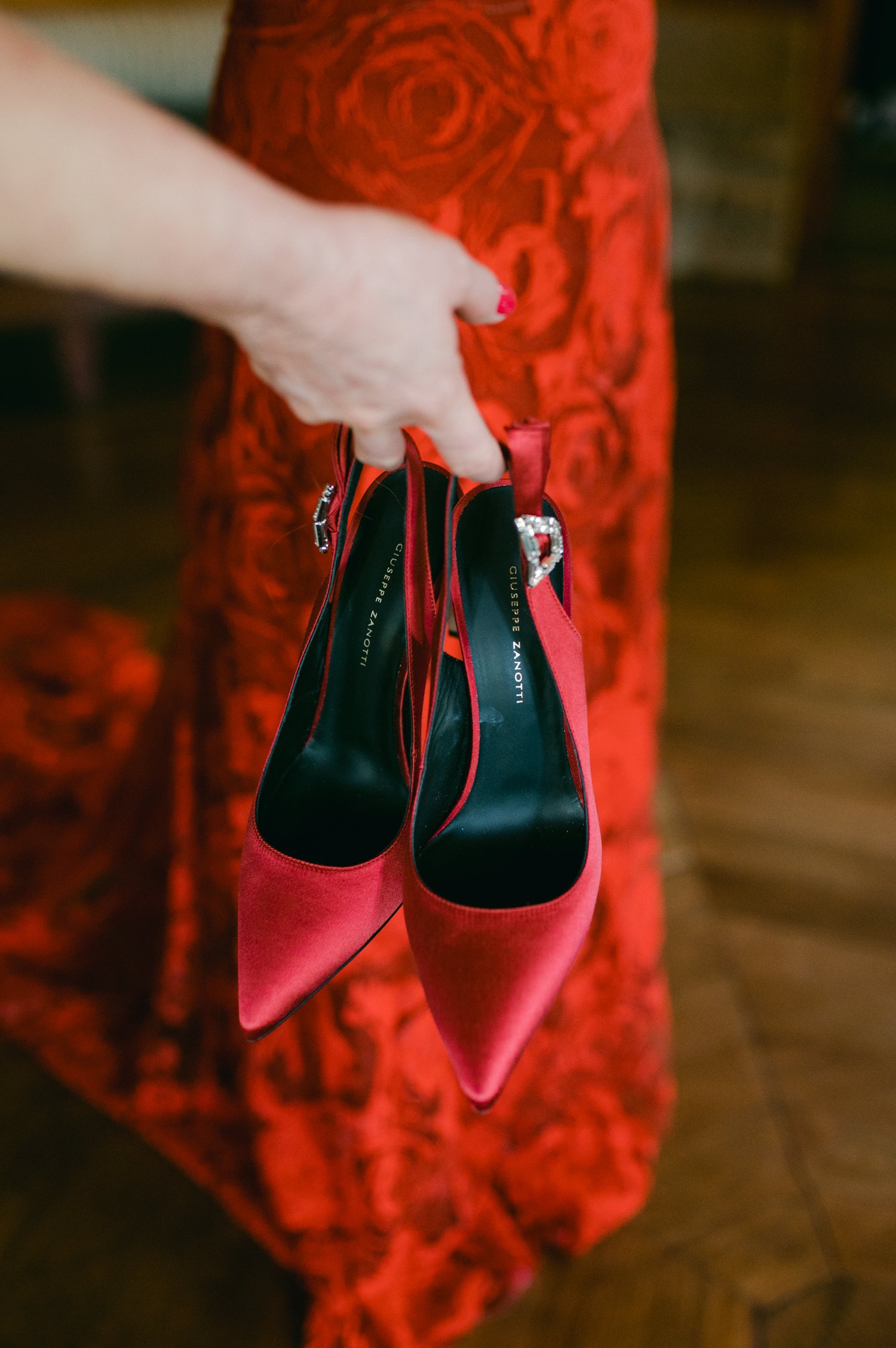 Nakoma Wedding Venue, photo of red wedding shoes