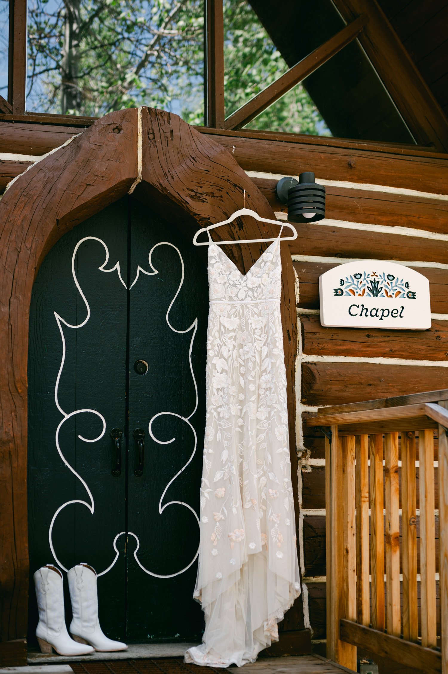 Desolation wilderness hotel wedding, photo of a whimsical wedding dress and white wedding boots