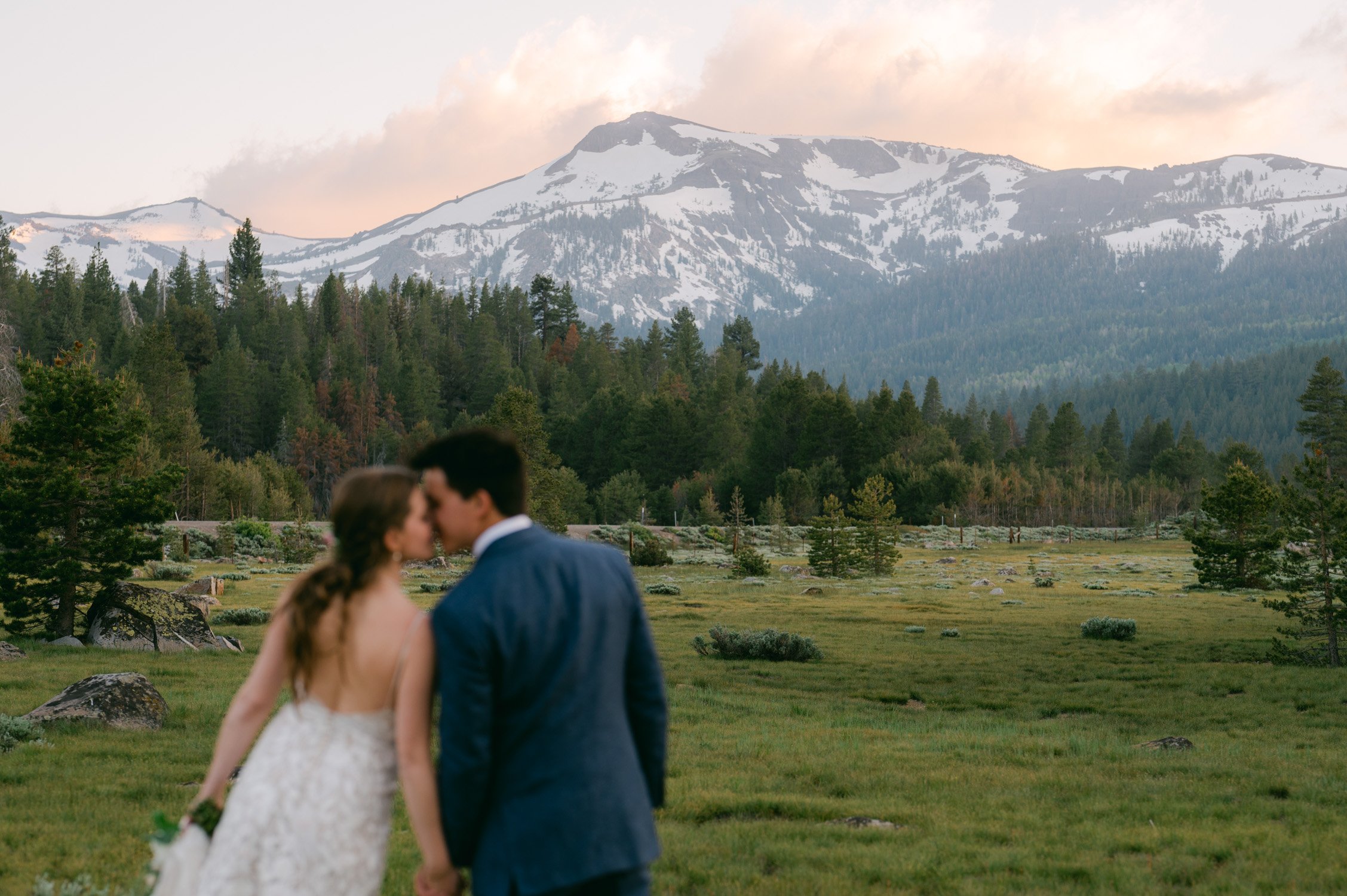 Desolation wilderness hotel wedding, photo of a mountain during sunset 
