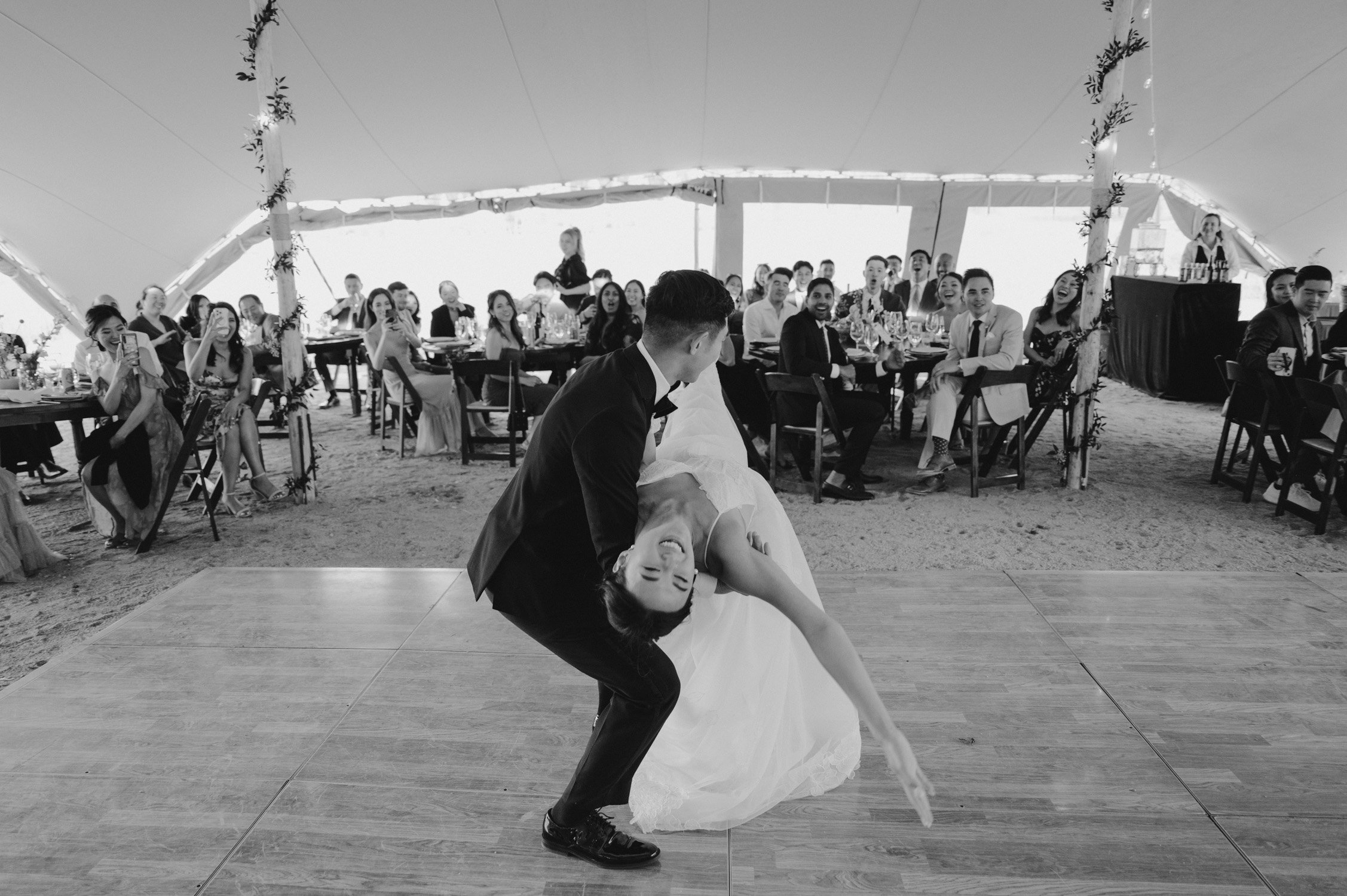 olympic valley stables wedding, photo of the newly wed couple during their first dance