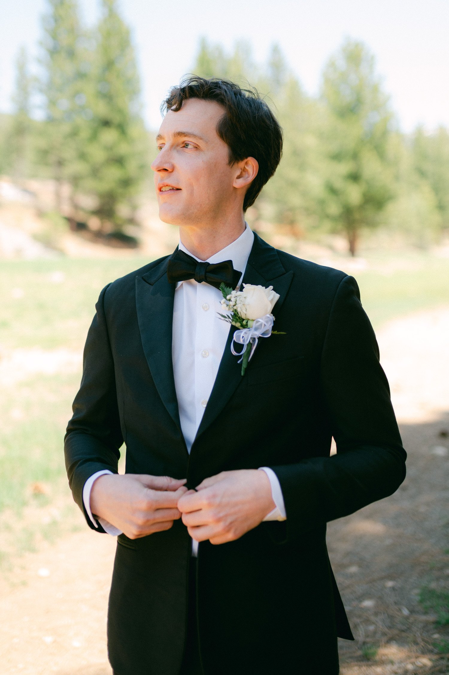 tahoe event center - lake tahoe wedding, photo of the groom preparing for their wedding