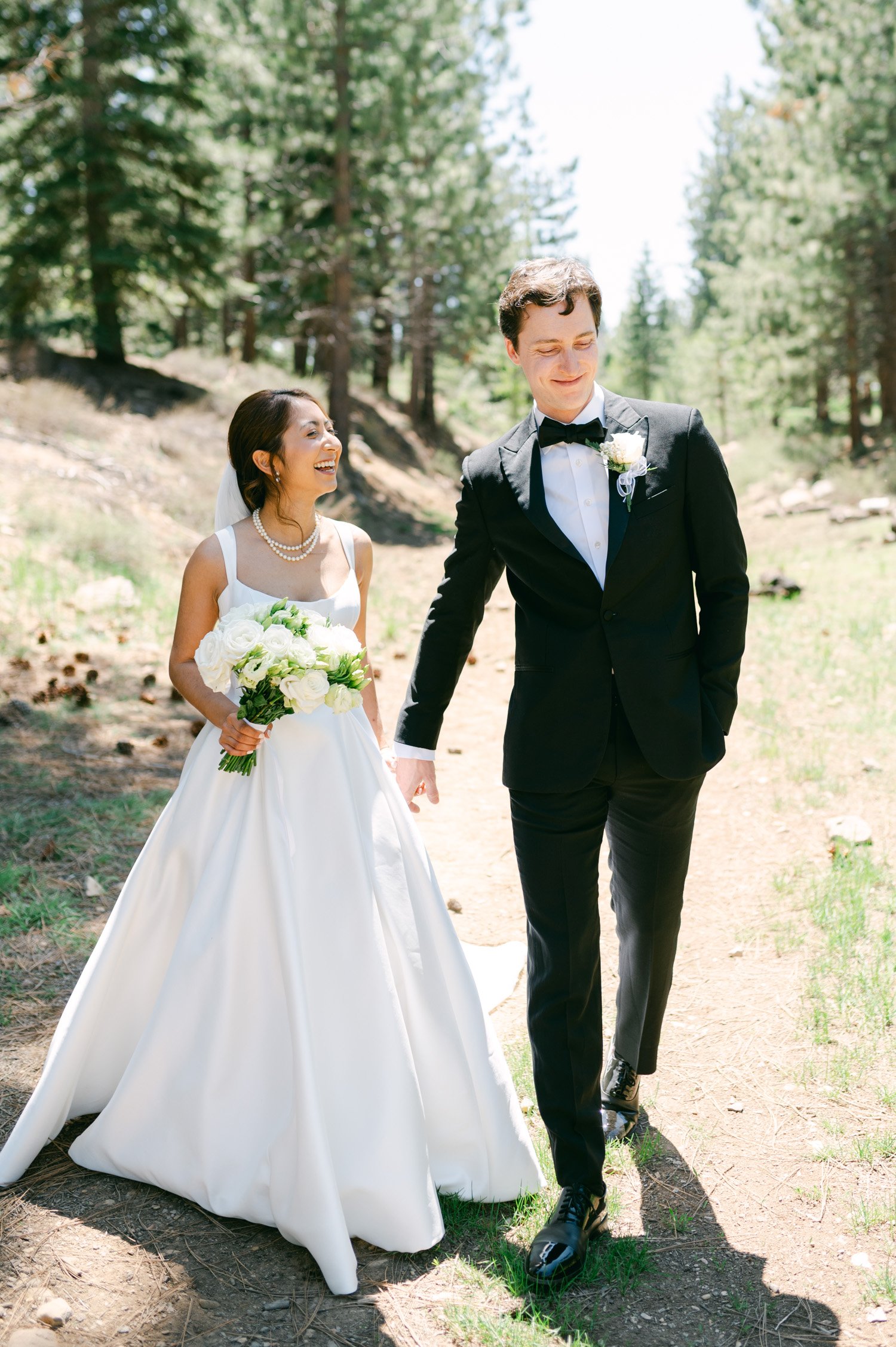 tahoe event center - lake tahoe wedding, photo of the couple during their first look
