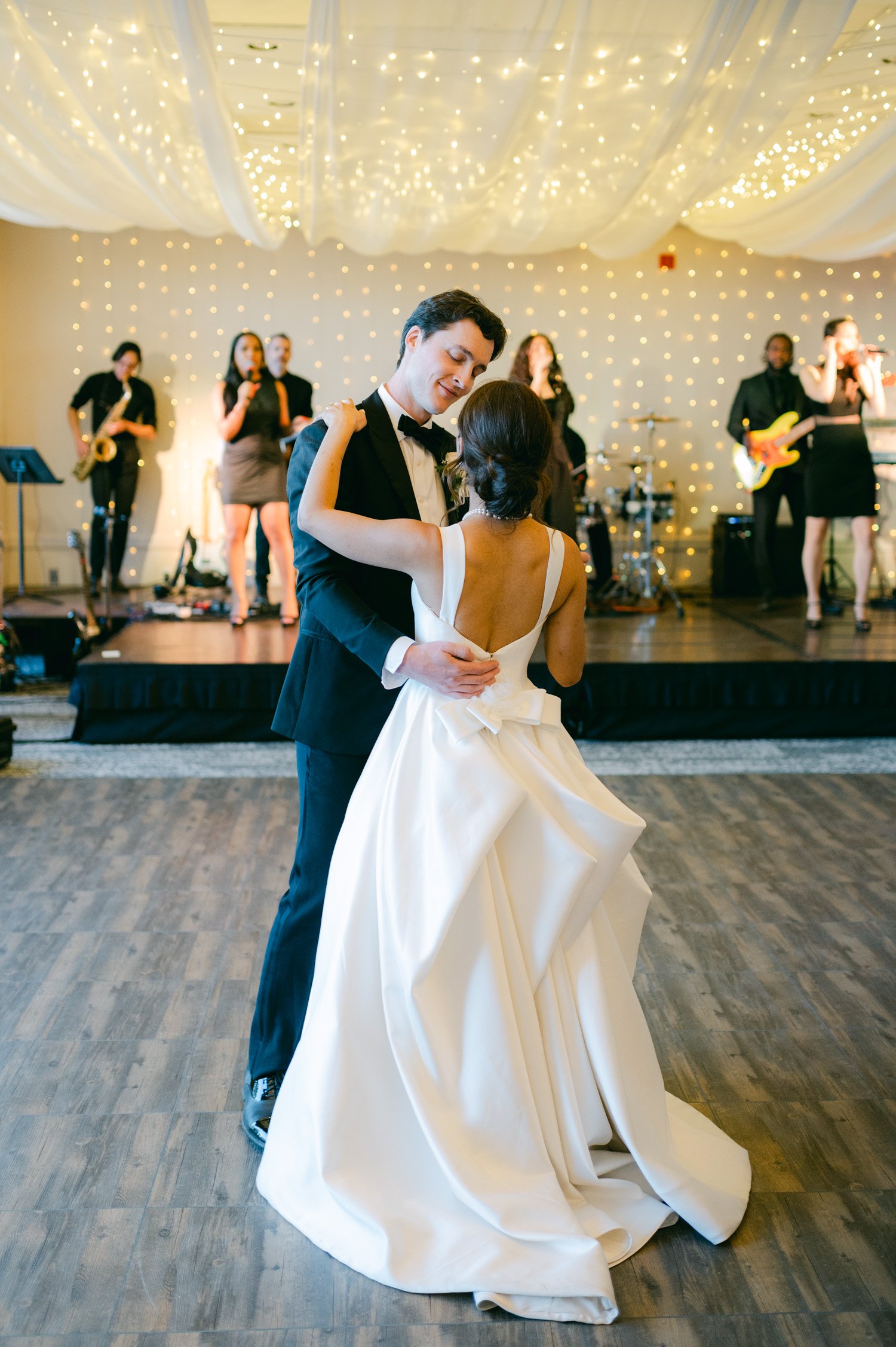 tahoe event center - lake tahoe wedding, photo of the newly wed couple during their first dance