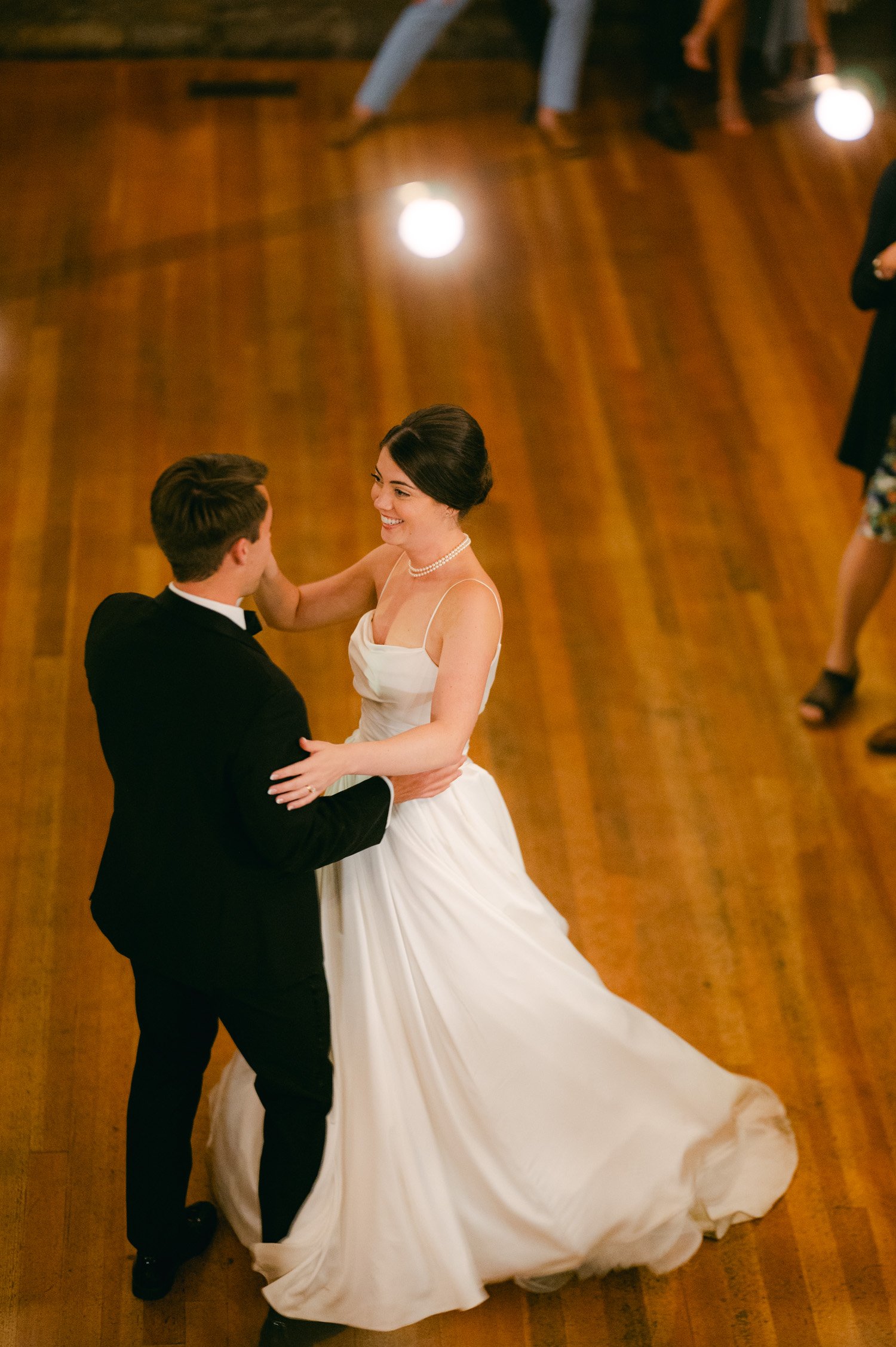 Valhalla Lake Tahoe wedding, photo of the newly wed couple during their first dance