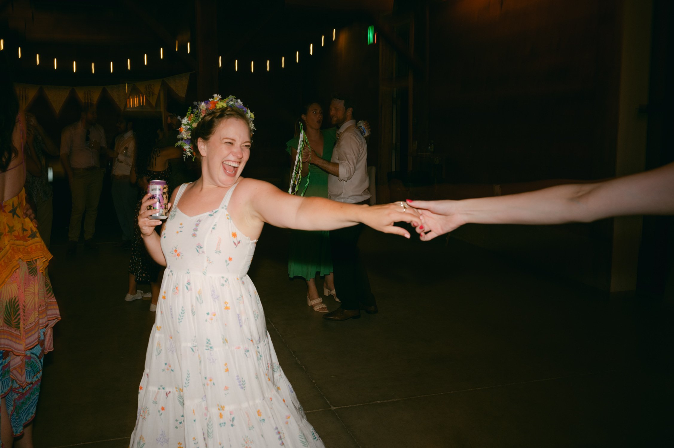 graeagle corner barn wedding, photo of the bride dancing and having fun