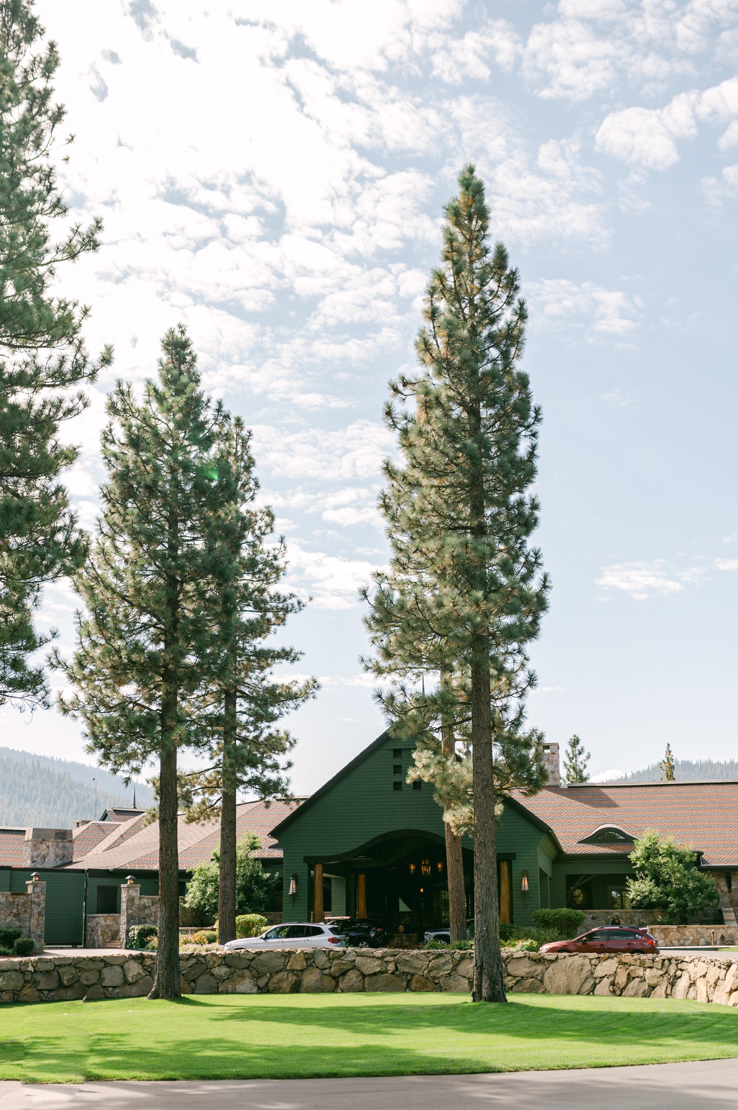 Martis Camp Wedding, photo of a house with trees in front of it