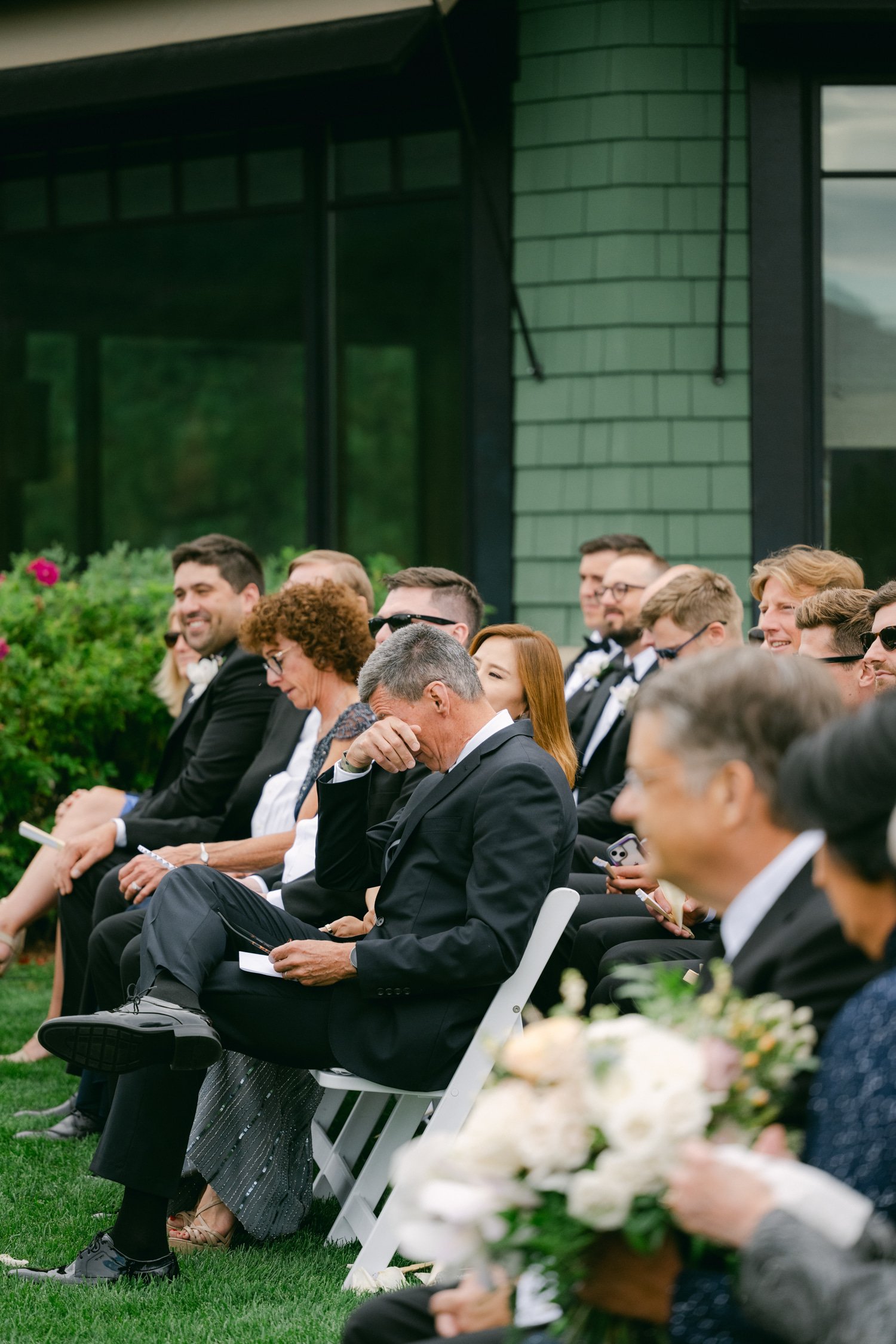 Martis Camp Wedding, photo of the wedding guests being emotional