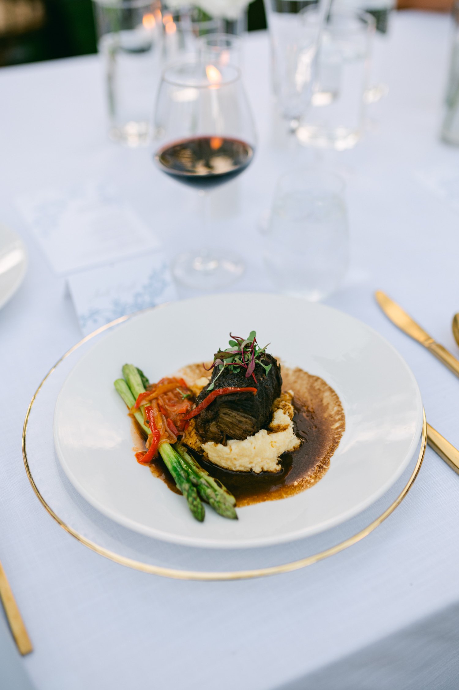 Martis Camp Wedding, photo of the food served during the evening reception