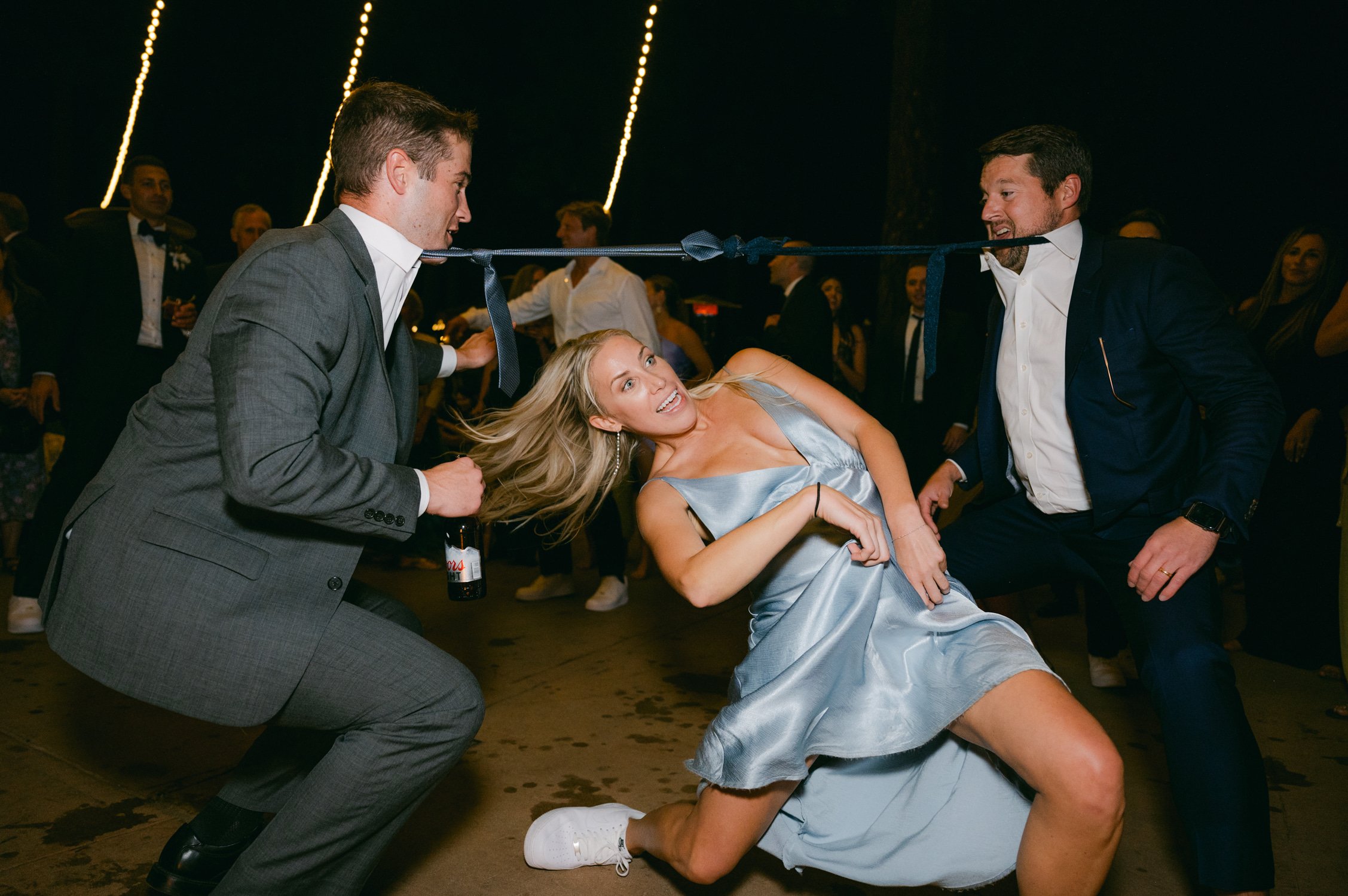 Martis Camp Wedding, photo of  the guests dancing