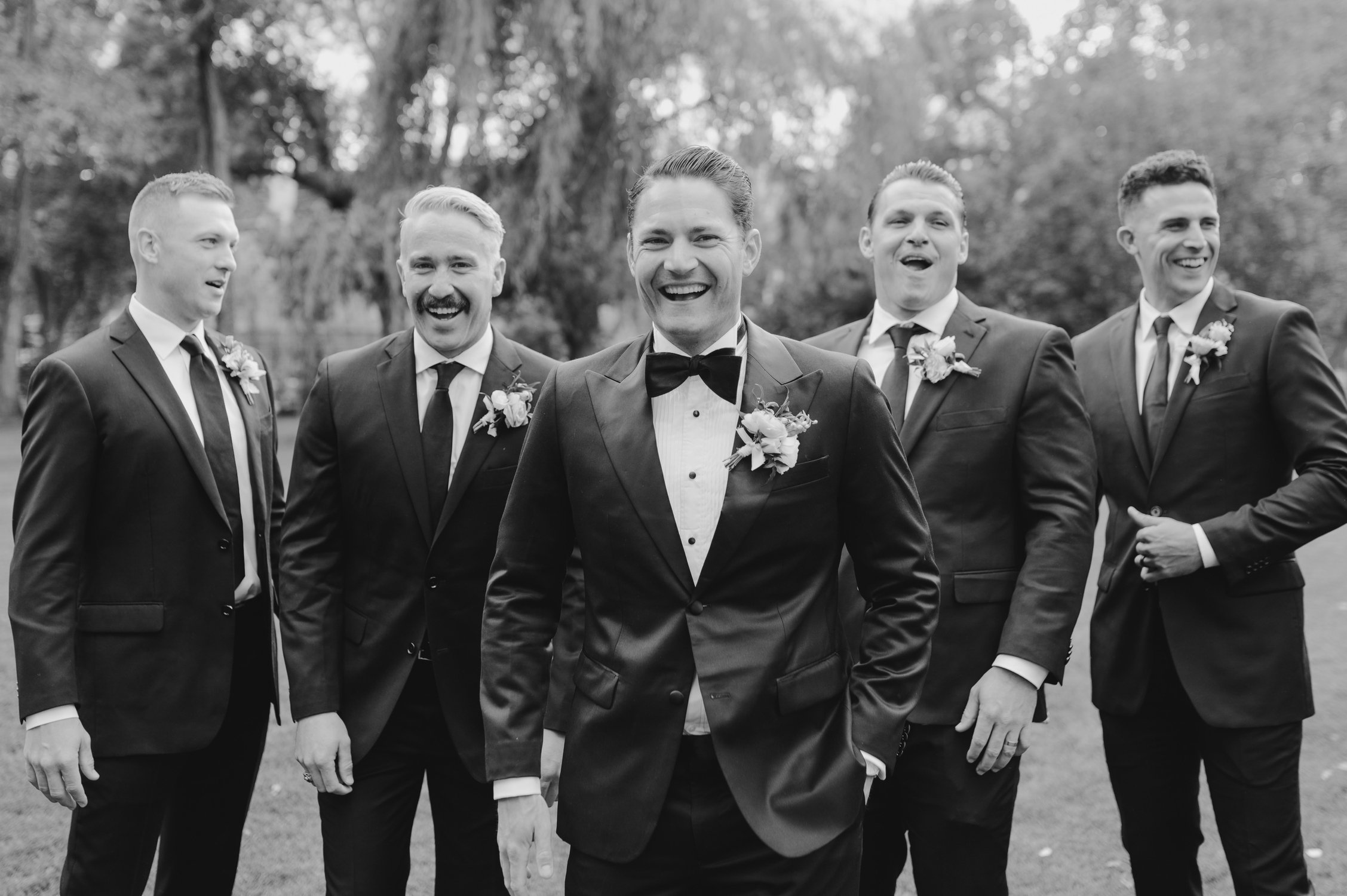 Elm Estate Wedding photos, photo of the groom with his groomsmen 