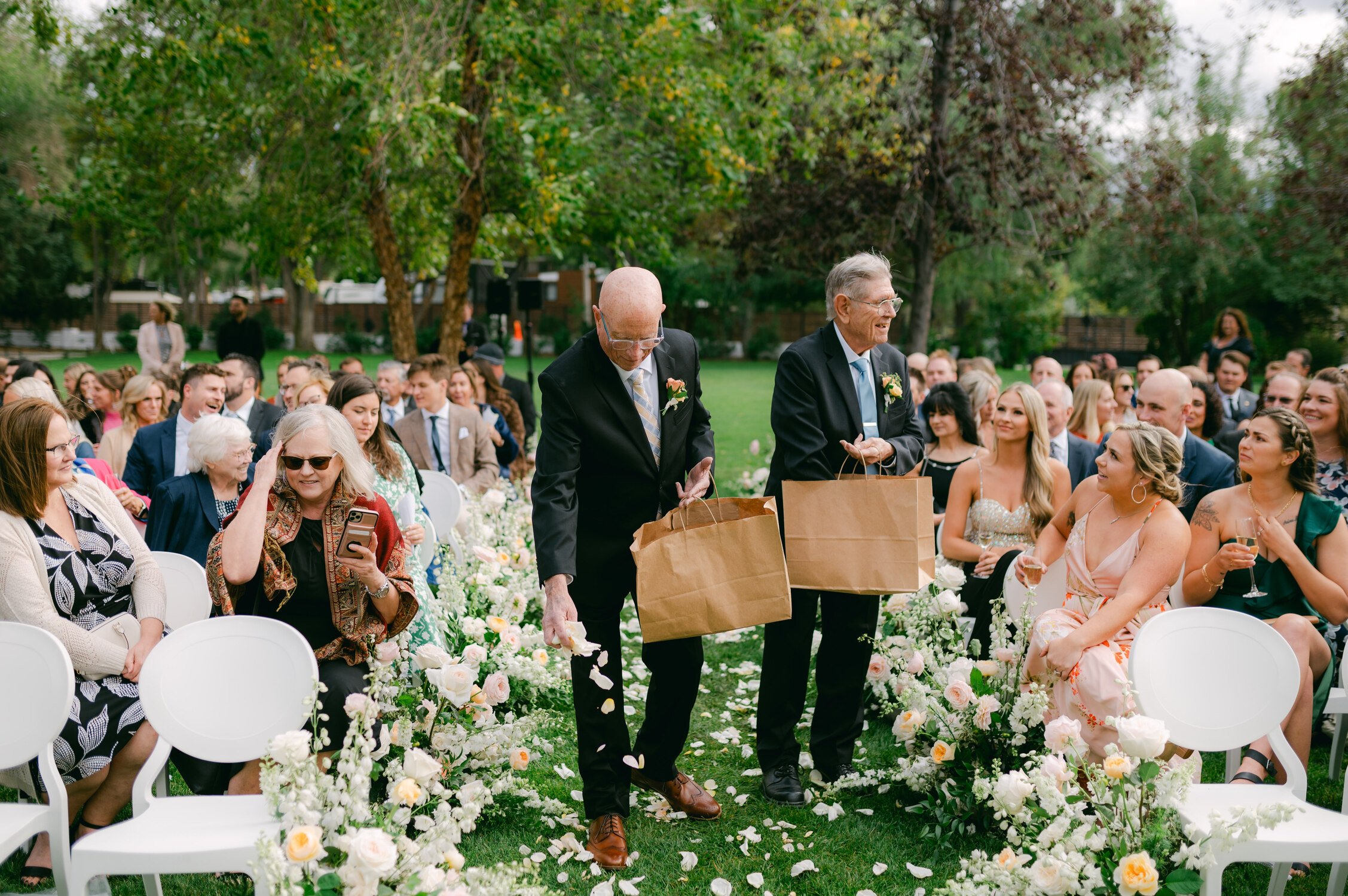 Elm Estate Wedding photos, photo of the grandfathers as flower men