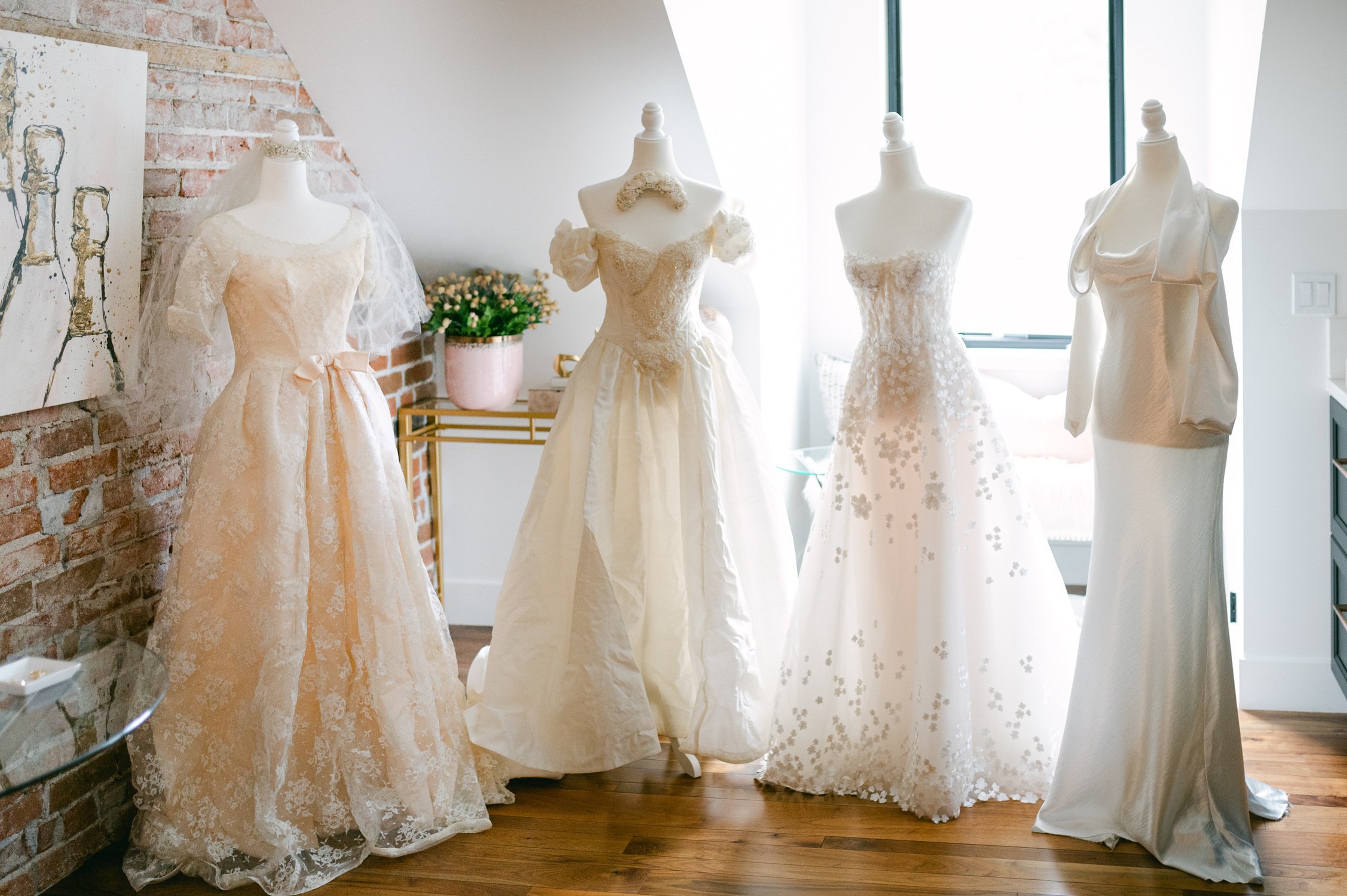 Elm Estate Wedding photos, photo of the wedding dresses from different generations