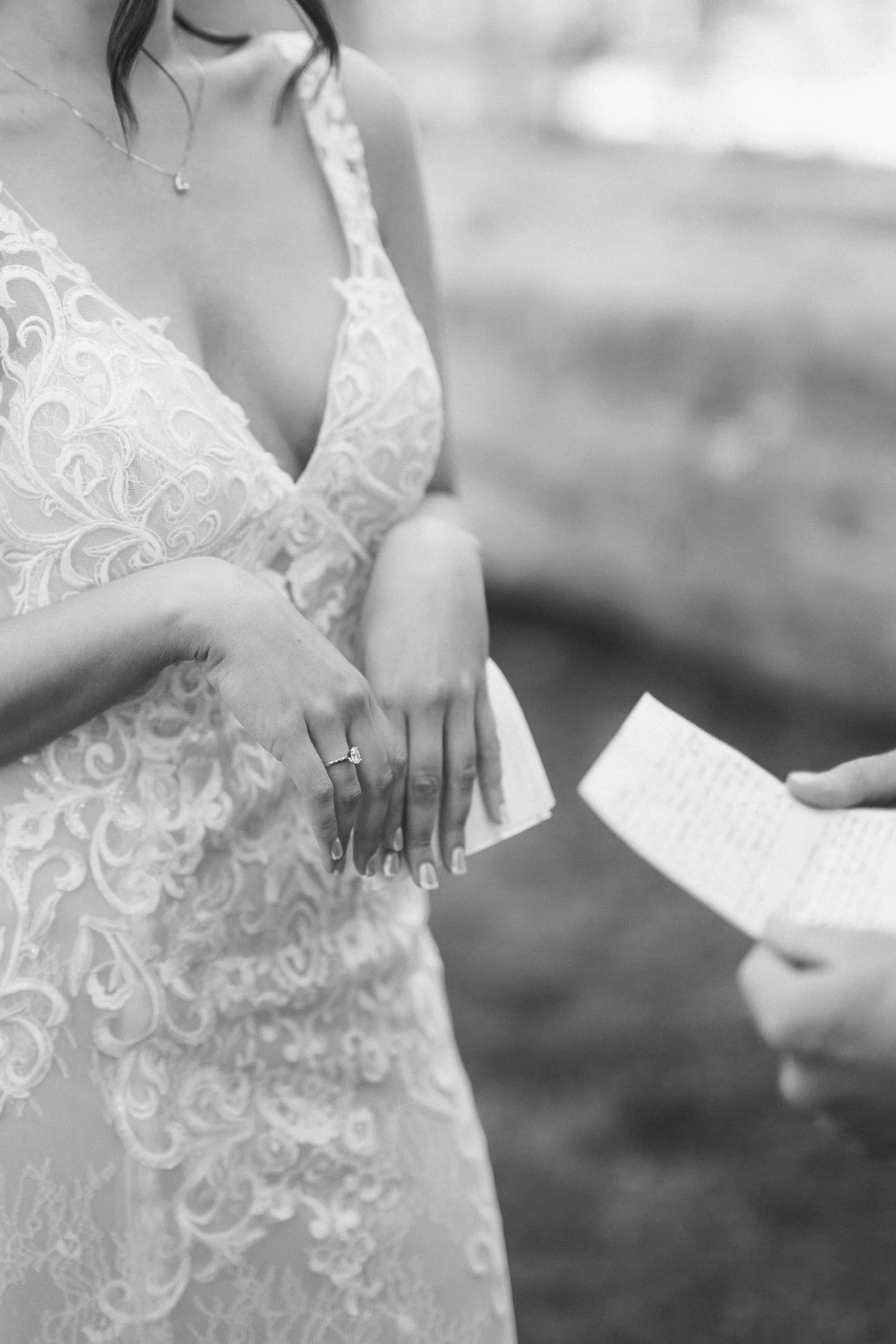 Valhalla wedding photo of the couple’s private vows