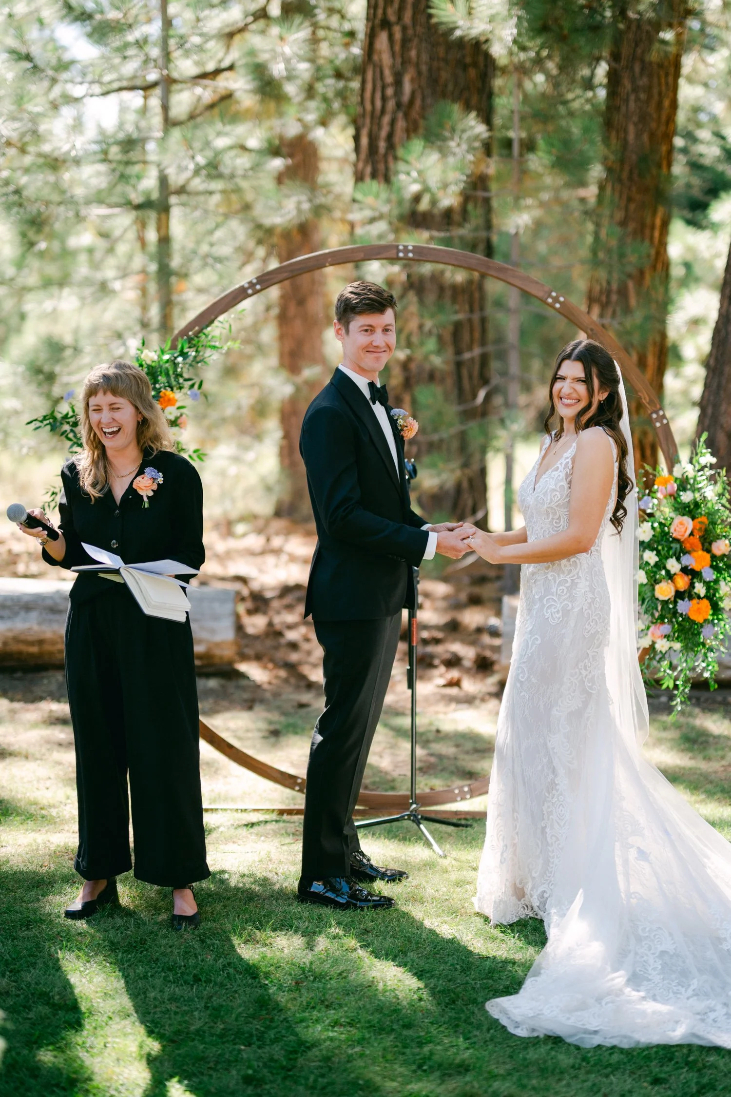 Valhalla wedding photo of the couple exchanging vows